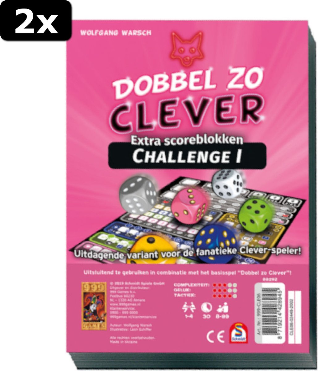 2x Scoreblok Dobbel zo Clever Challenge