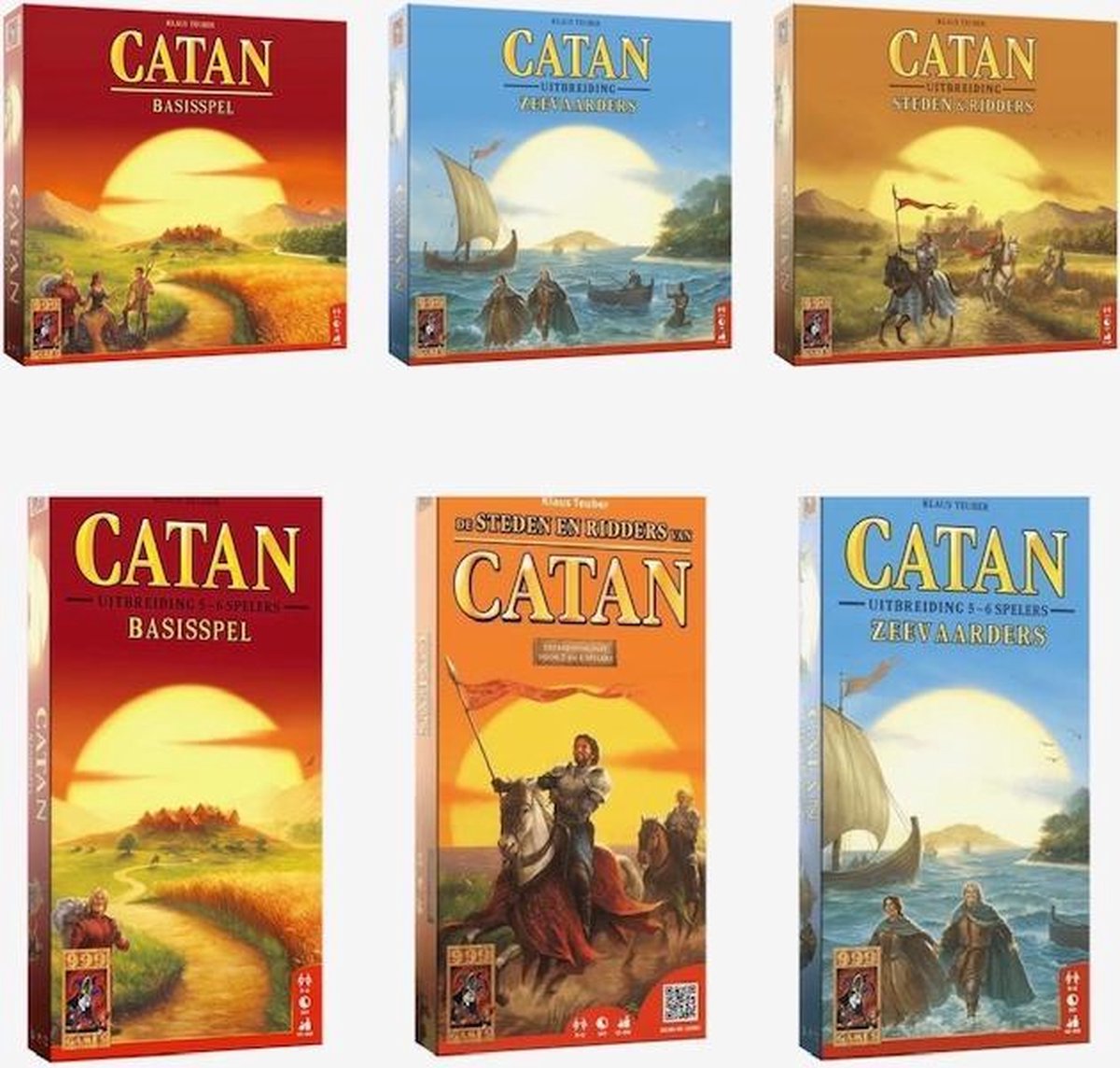 Catan mega pakket - Basisspel + Zeevaarders + Steden & Ridders + 3 uitbreidingen voor 5-6 personen