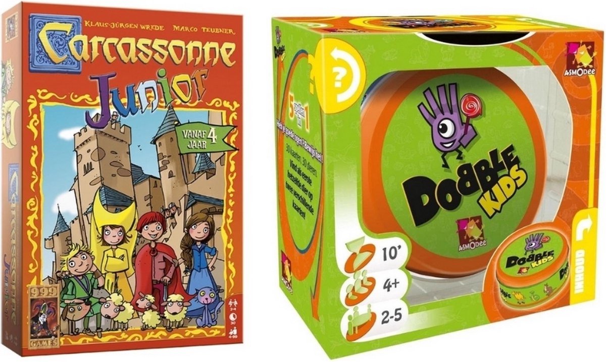 Spellenbundel - 2 Stuks - Carcassonne Junior & Dobble Kids