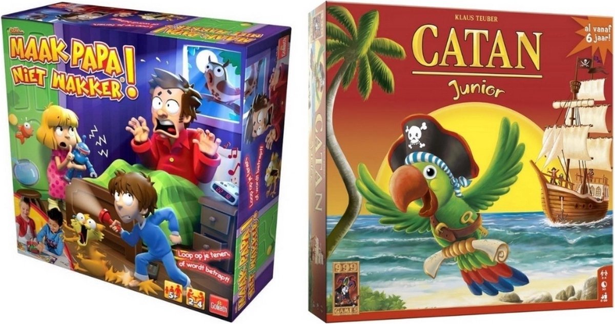 Spellenbundel - 2 Stuks - Shhh Maak Papa Niet Wakker & Catan Junior