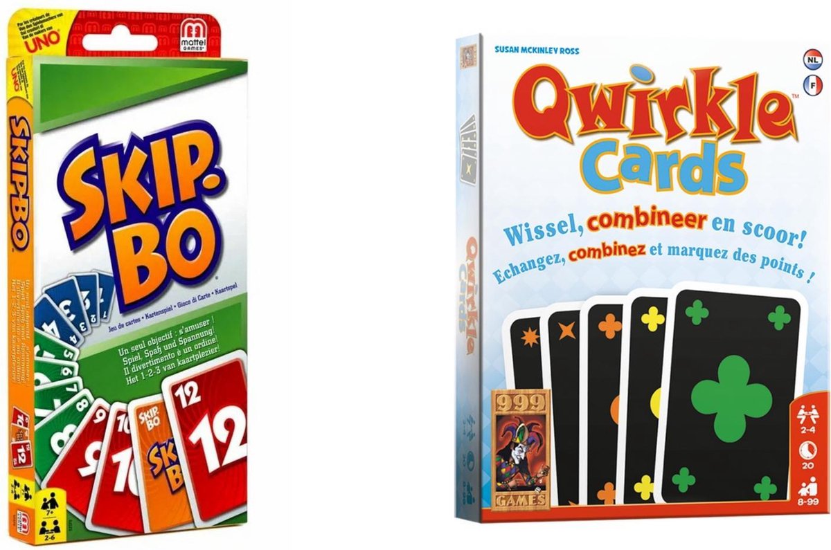 Spellenbundel - Kaartspel - 2 stuks - Skip-Bo & Qwirkle