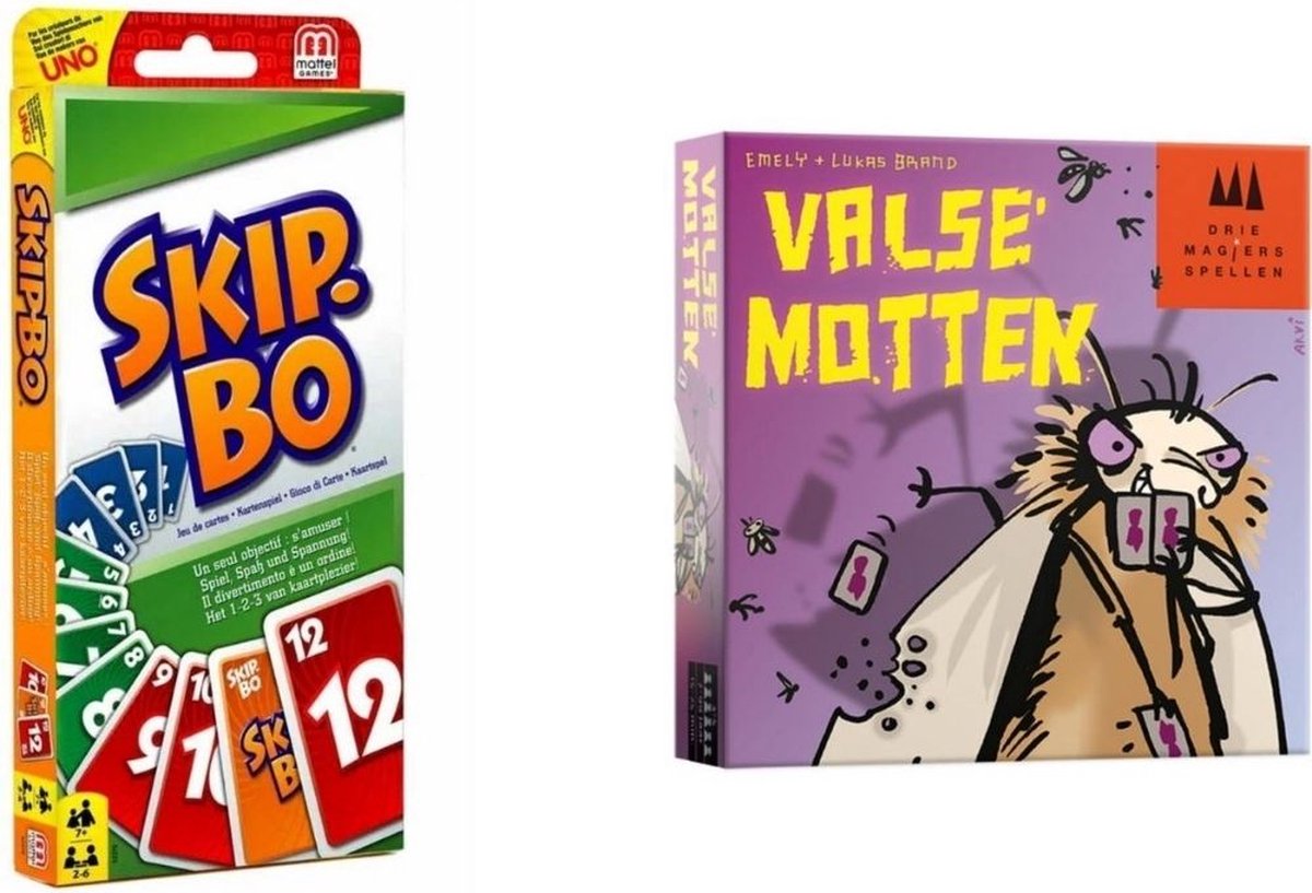 Spellenbundel - Kaartspel - 2 stuks - Skip-Bo & Valse Motten