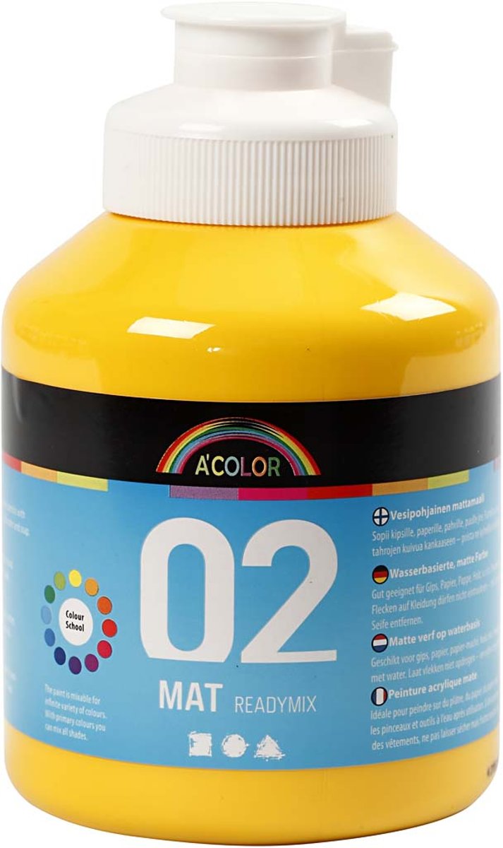 A-Color acrylverf, 500 ml, geel