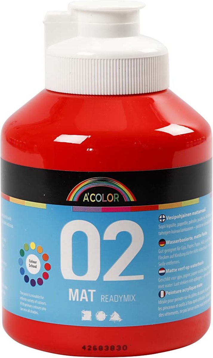 A-Color acrylverf, 500 ml, rood