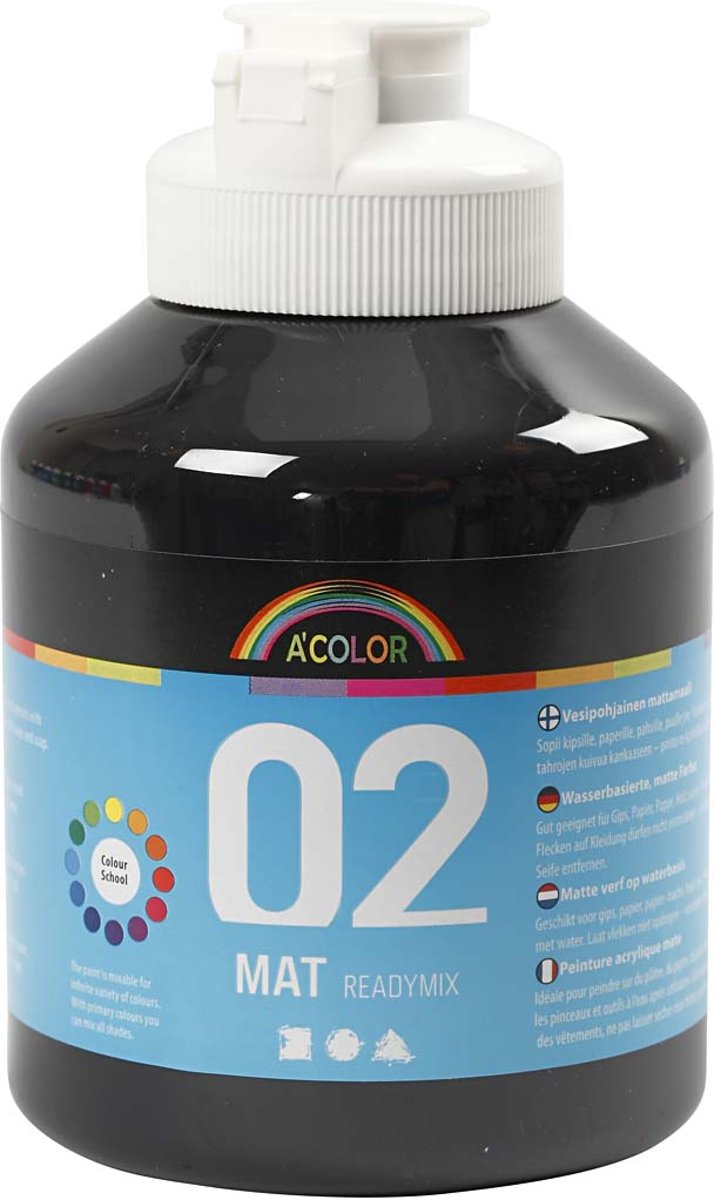 A-Color acrylverf, 500 ml, zwart