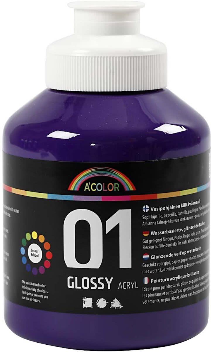 A-color Glossy acrylverf, violet, 01 - glossy, 500 ml