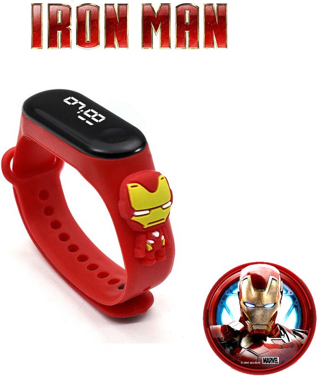 Iron Man horloge - smartwatch kinderen - Marval kinderhorloge jongen digitaal - smart watch cadeau - kado