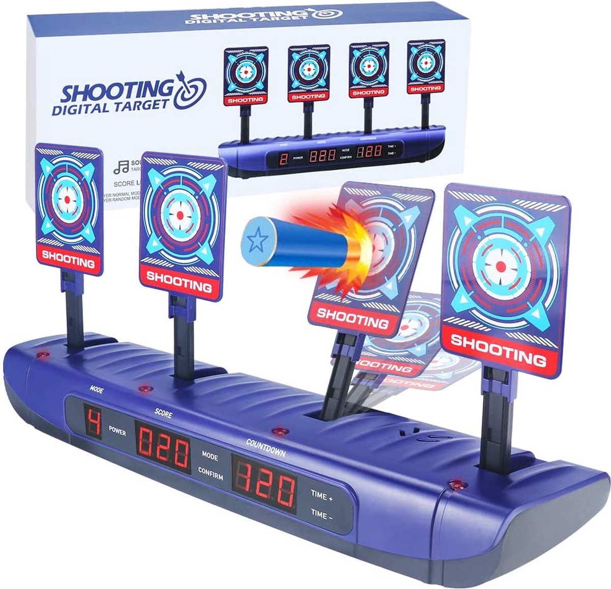 VADERDAG cadeau - papa cadeautjes - Nerf doel - elektrisch digitaal target voor Nerf Guns, elektronische scoring auto reset doelstellingen geschenken speelgoed voor 6, 7, 8, 9, 10 jaar oude k