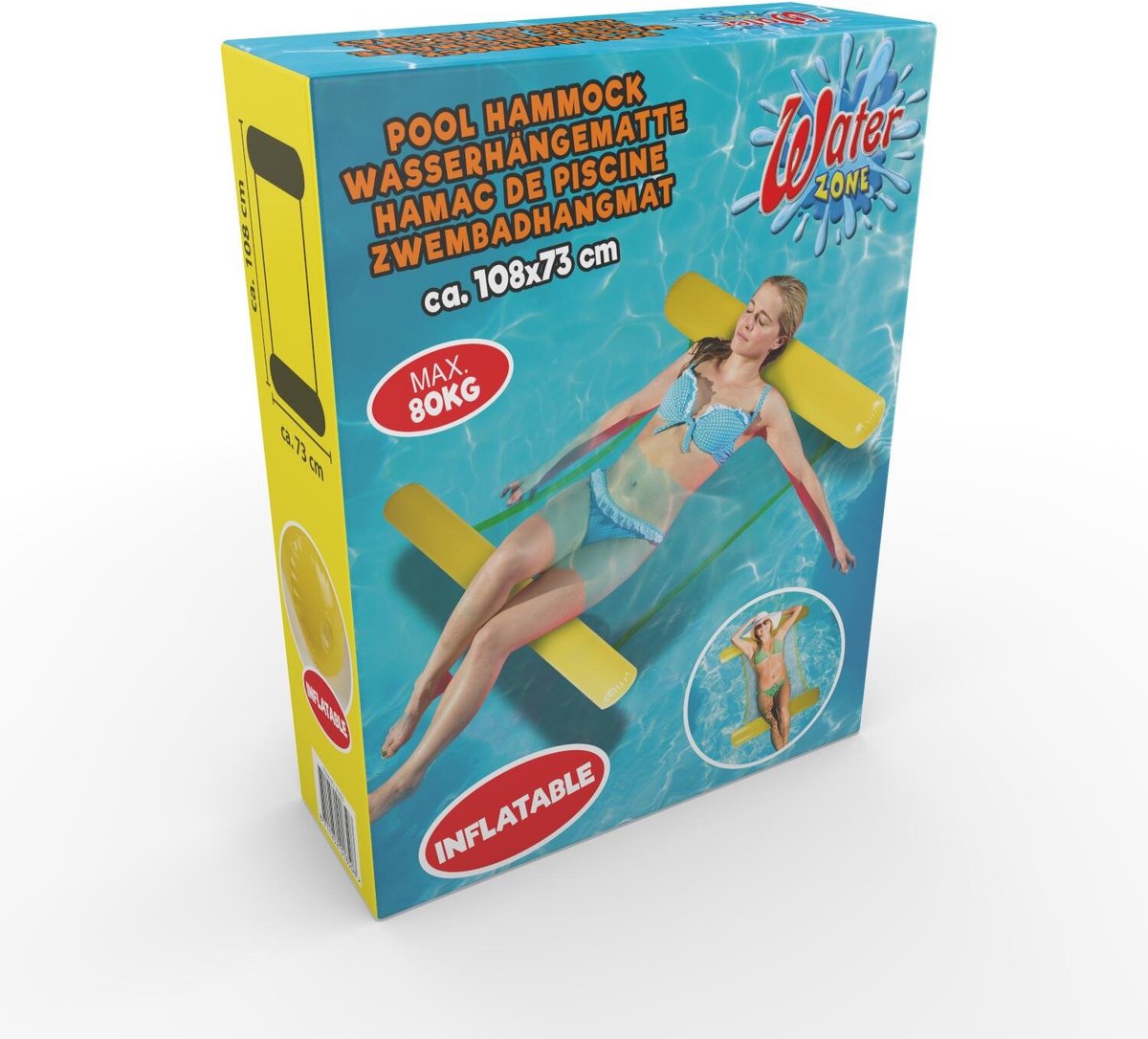 Opblaasbaar Zwembadhangmat 108x73 CM Geel - Lounge Luchtbed - Strand Luchtbed - Zwembad Luchtbed