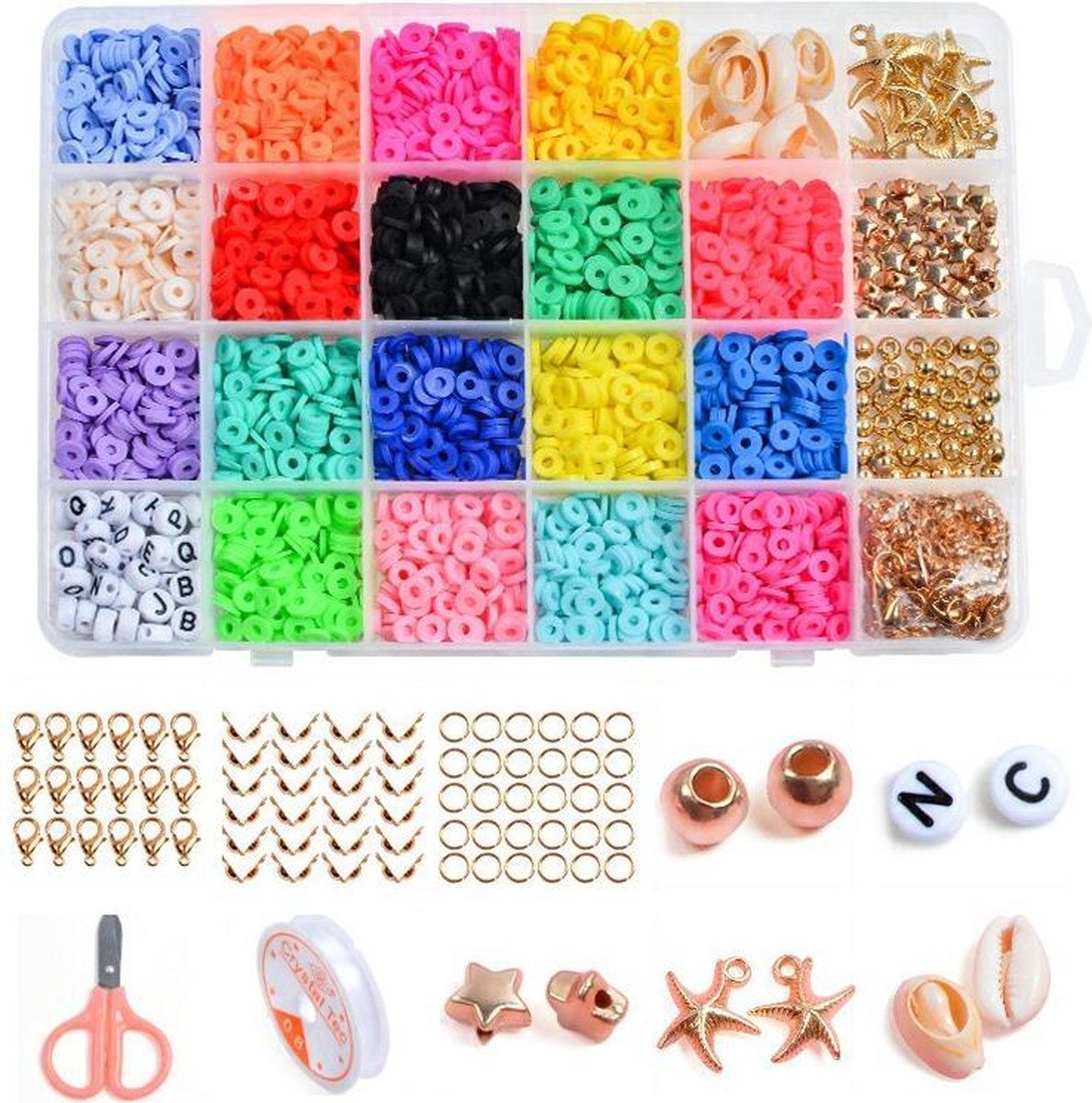 268-Delige XXL Kralen Set Voor Zelf Sieraden Maken - DIY Kralenset Kralendoos Starters Pakket Kit - Beads Kralenpakket - Startersset Armband/Ketting/Oorbel/Enkelband/Juwelen Knutselen - Sieradenpakket Sorteerdoos - Assorti