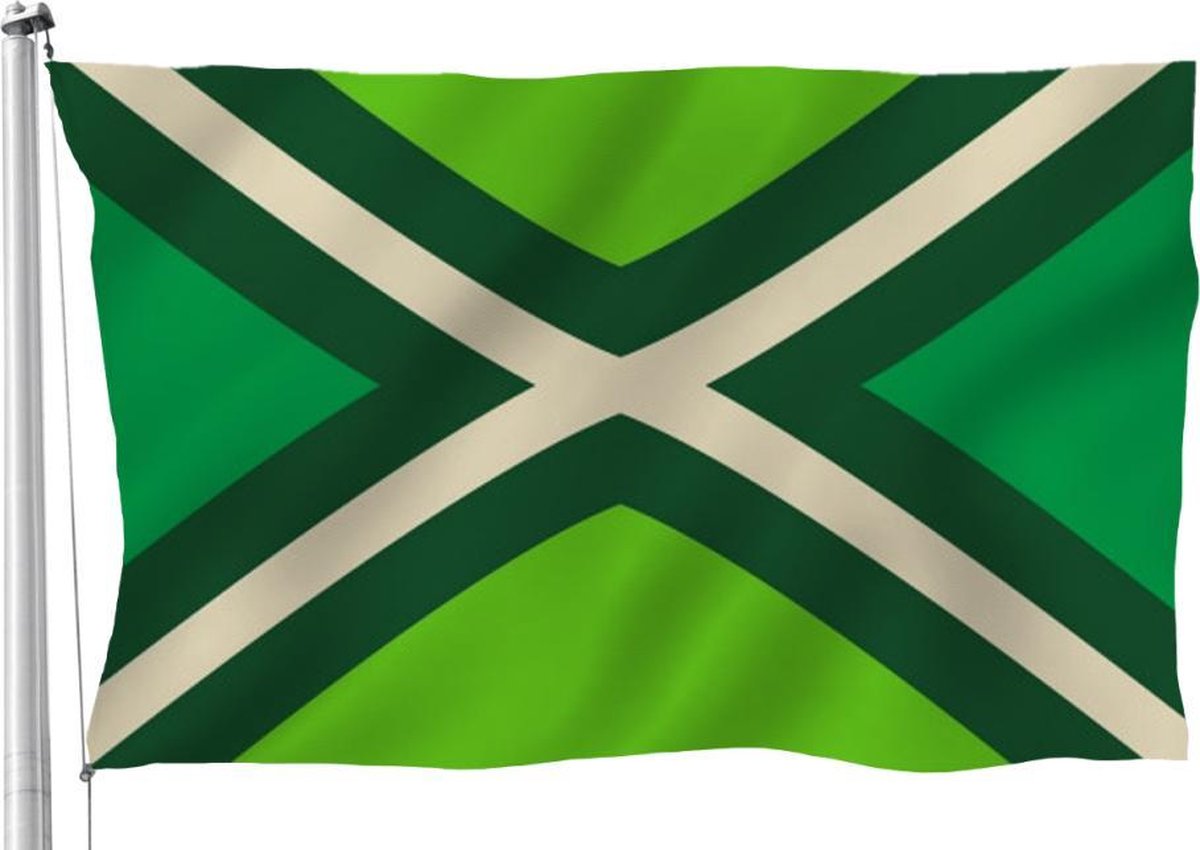 Achterhoekse Vlag - Grote Achterhoek Flag - Vlaggenmast Vlag -  Van 100% Polyester - UV & Weerbestendig - Met Versterkte Mastrand & Messing Ogen - 90x150 CM