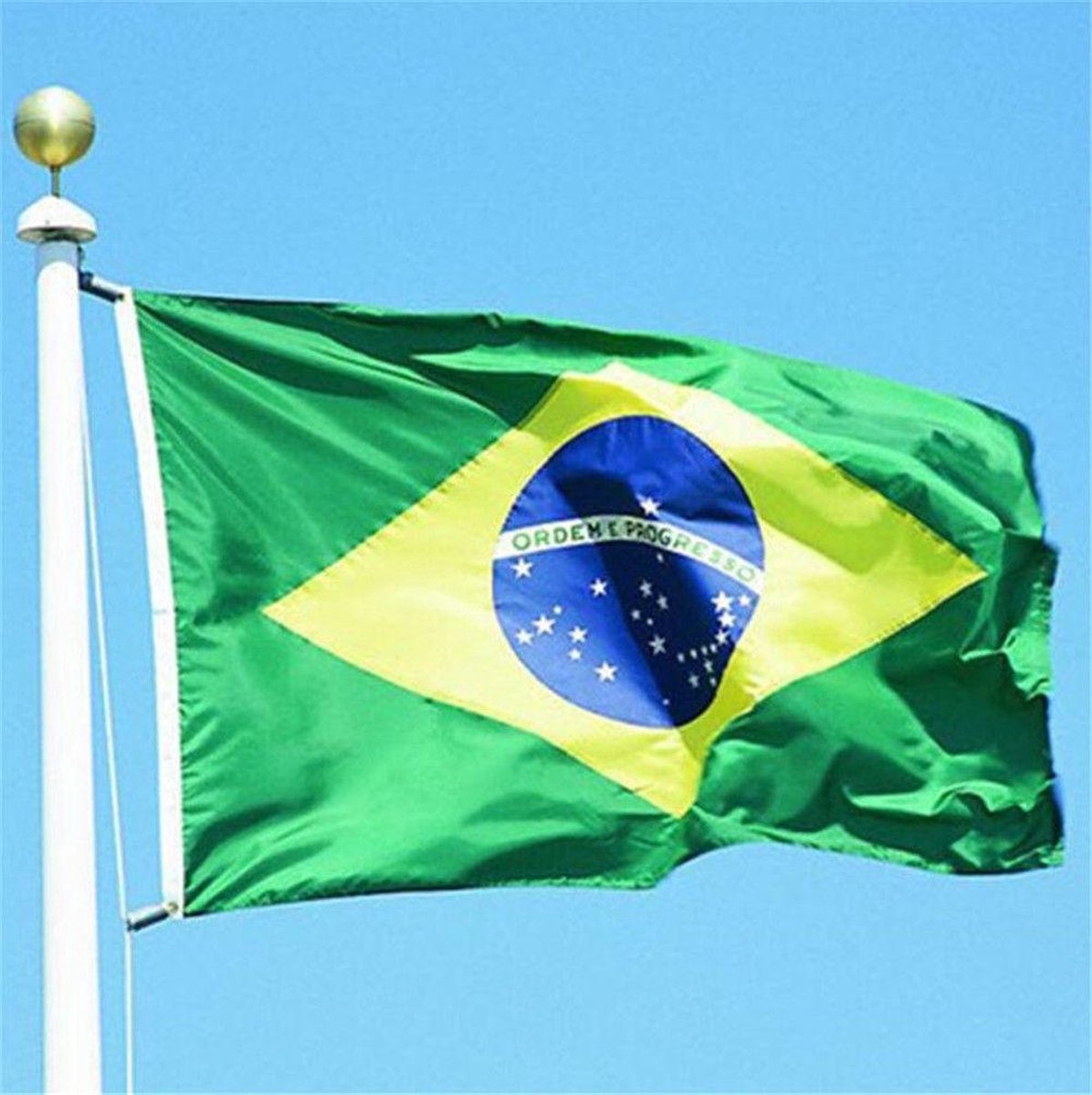 Brazilie Vlag - Braziliaanse Vlag - Flag Brasil - Brazil 90 x 150 cm