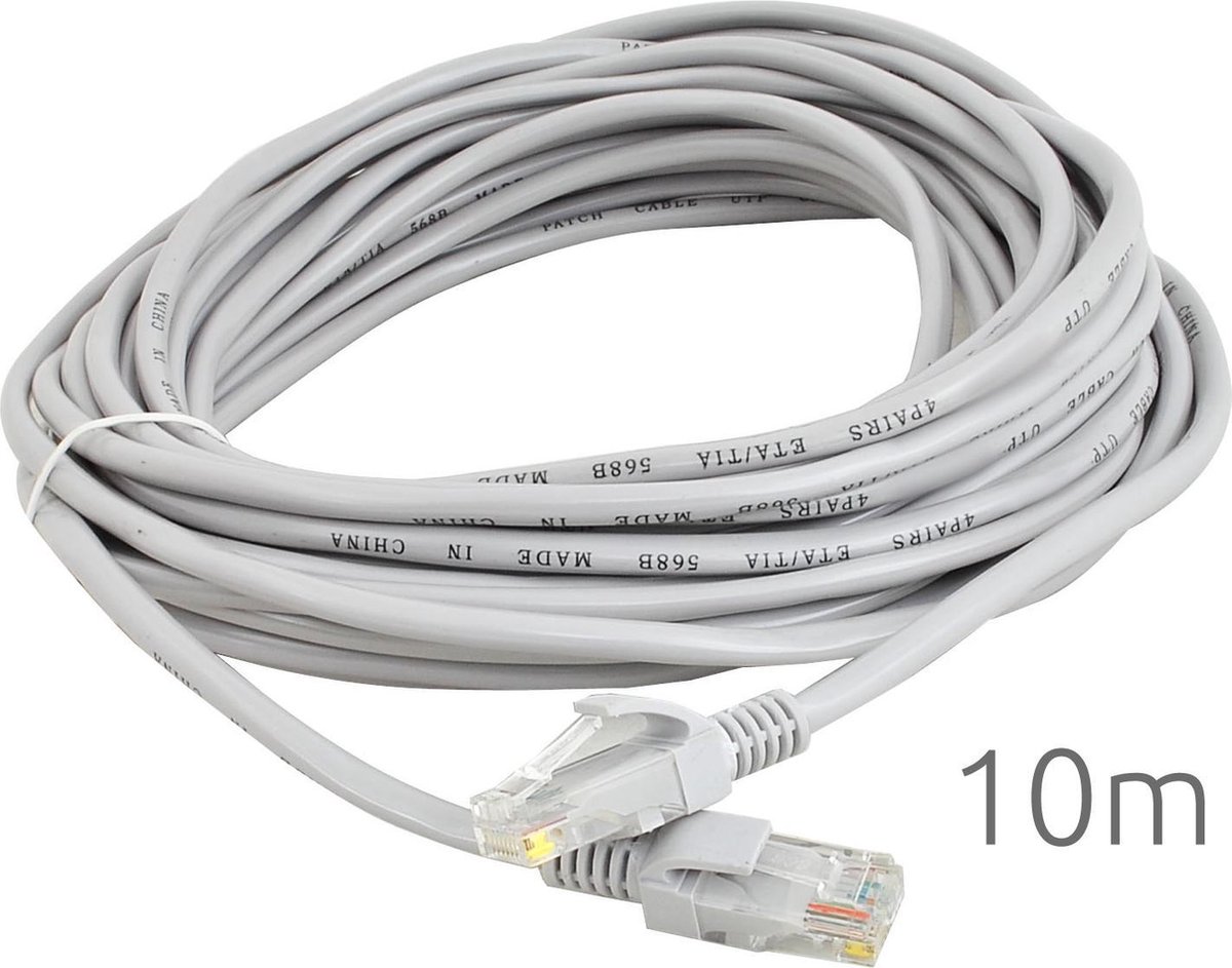 CAT5E RJ45 UTP LAN Ethernet Kabel - FTP Netwerk Internet Extender Connector - DSL STP Wifi ISDN Verlengkabel - Male To Male - Netwerkkabel - 10 Meter