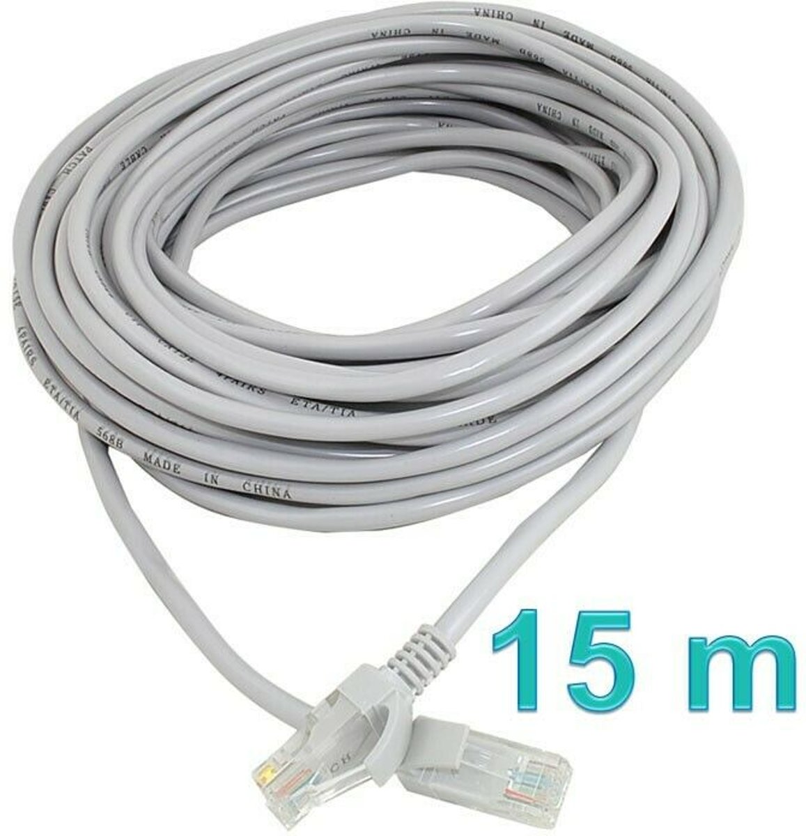 CAT5E RJ45 UTP LAN Ethernet Kabel - FTP Netwerk Internet Extender Connector - DSL STP Wifi ISDN Verlengkabel - Male To Male - Netwerkkabel - 15 Meter