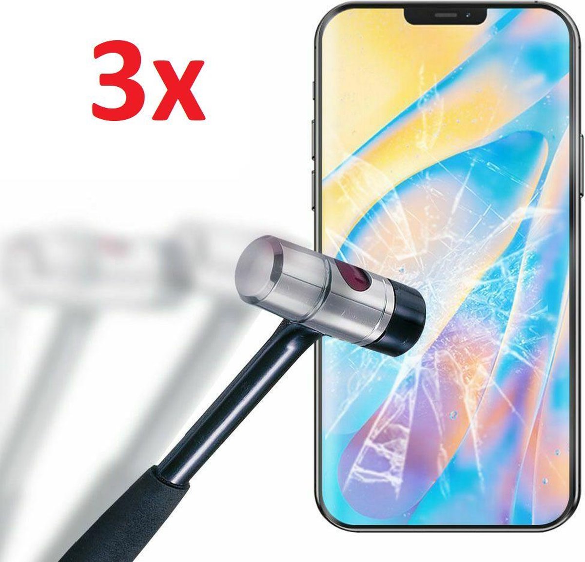 Full Cover 3D Edge Tempered Glass Screen Protector Voor Apple iPhone 12 Pro Max (6.7 Inch) - Ultradun Gehard Glas - Optimale Display Bescherming - Volledige Dekking - Case Friendly - Set Van 3 Stuks