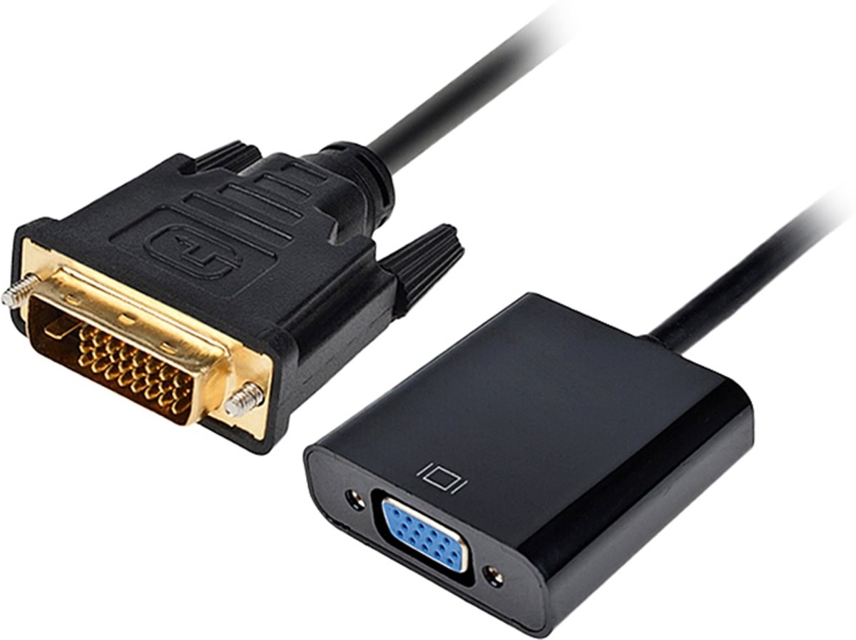 Full HD DVI-D Naar VGA Kabel Adapter Converter - Verloopkabel Splitter -  Male To Female - Plug&Play - Gold-Plated