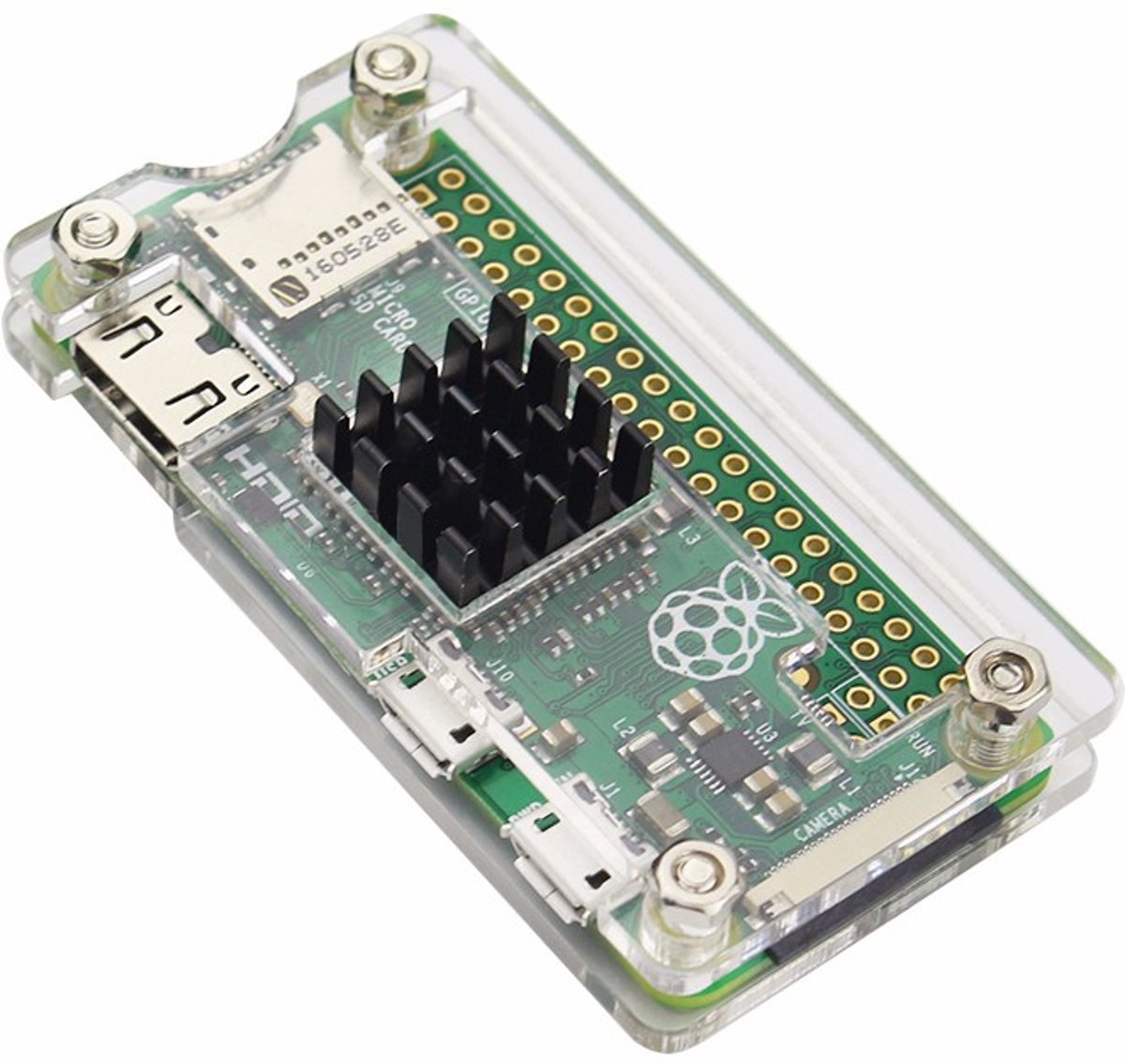 Hard Case Behuizing & Heatsink Set Voor Raspberry Pi Zero W - Transparant