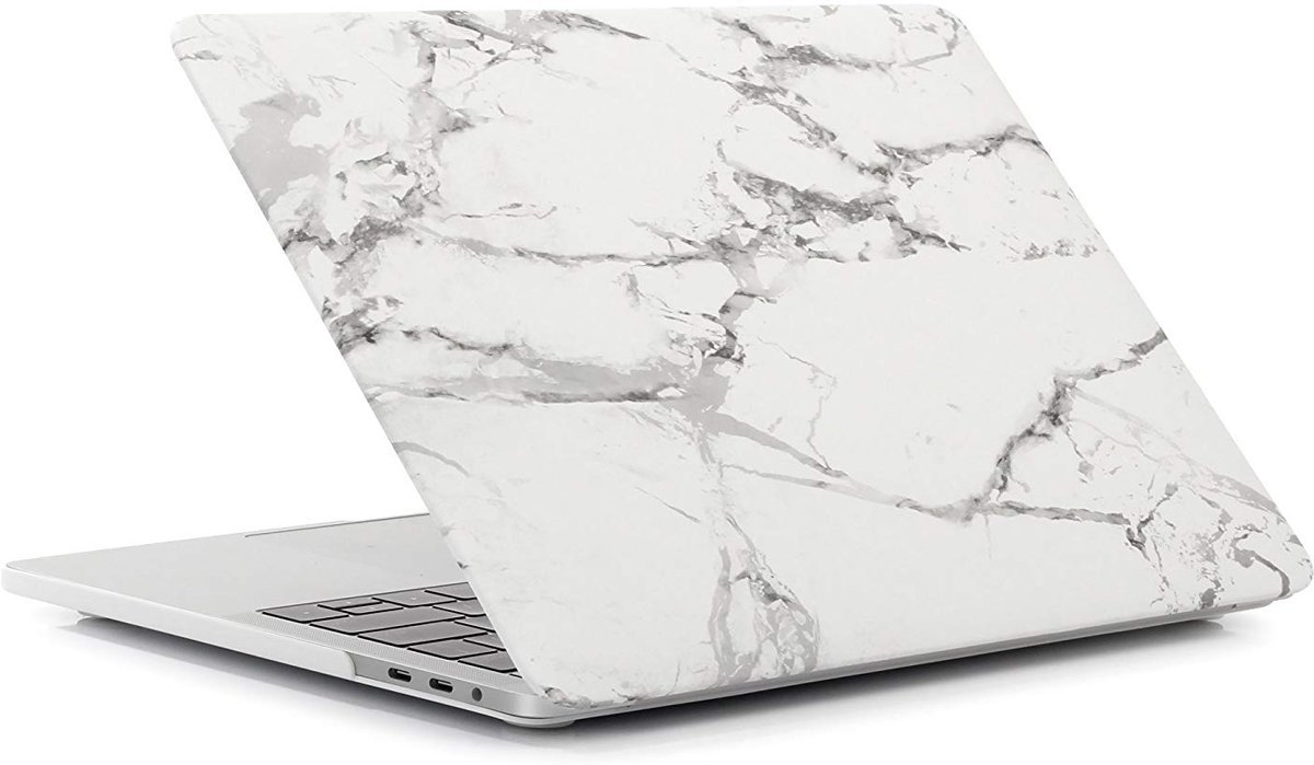 Hardcover Case Cover Voor Apple Macbook Air 13 13.3 Inch 2018/2019 A1932 Hard Shell Hoes - Notebook Sleeve Skin Protector - Marble Wit