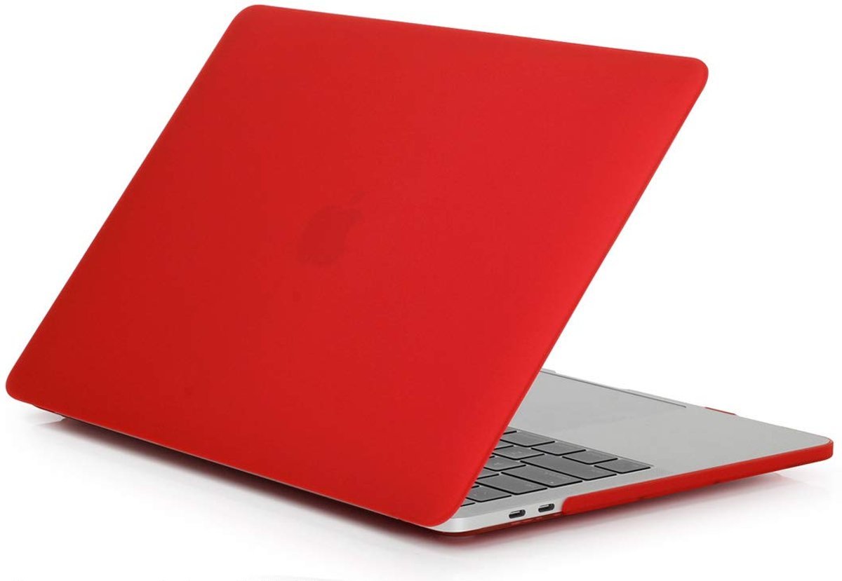 Hardcover Case Cover Voor Apple Macbook Air 13 13.3 Inch 2018/2019 A1932 Hard Shell Hoes - Notebook Sleeve Skin Protector - Mat Rood