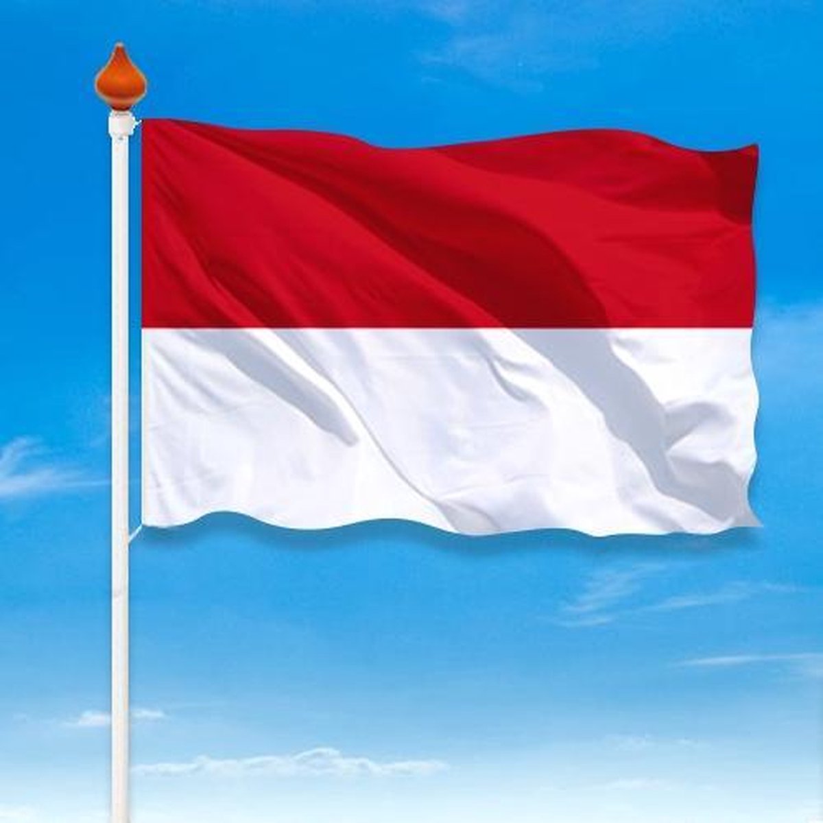 Indonesische Vlag - Grote Indonesië/Indonesian Flag - Indo Sang Merah Putih Indonesia Vlaggenmast Vlag - Van 100% Polyester - UV & Weerbestendig - Met Versterkte Mastrand & Messing Ogen - 90x150 CM