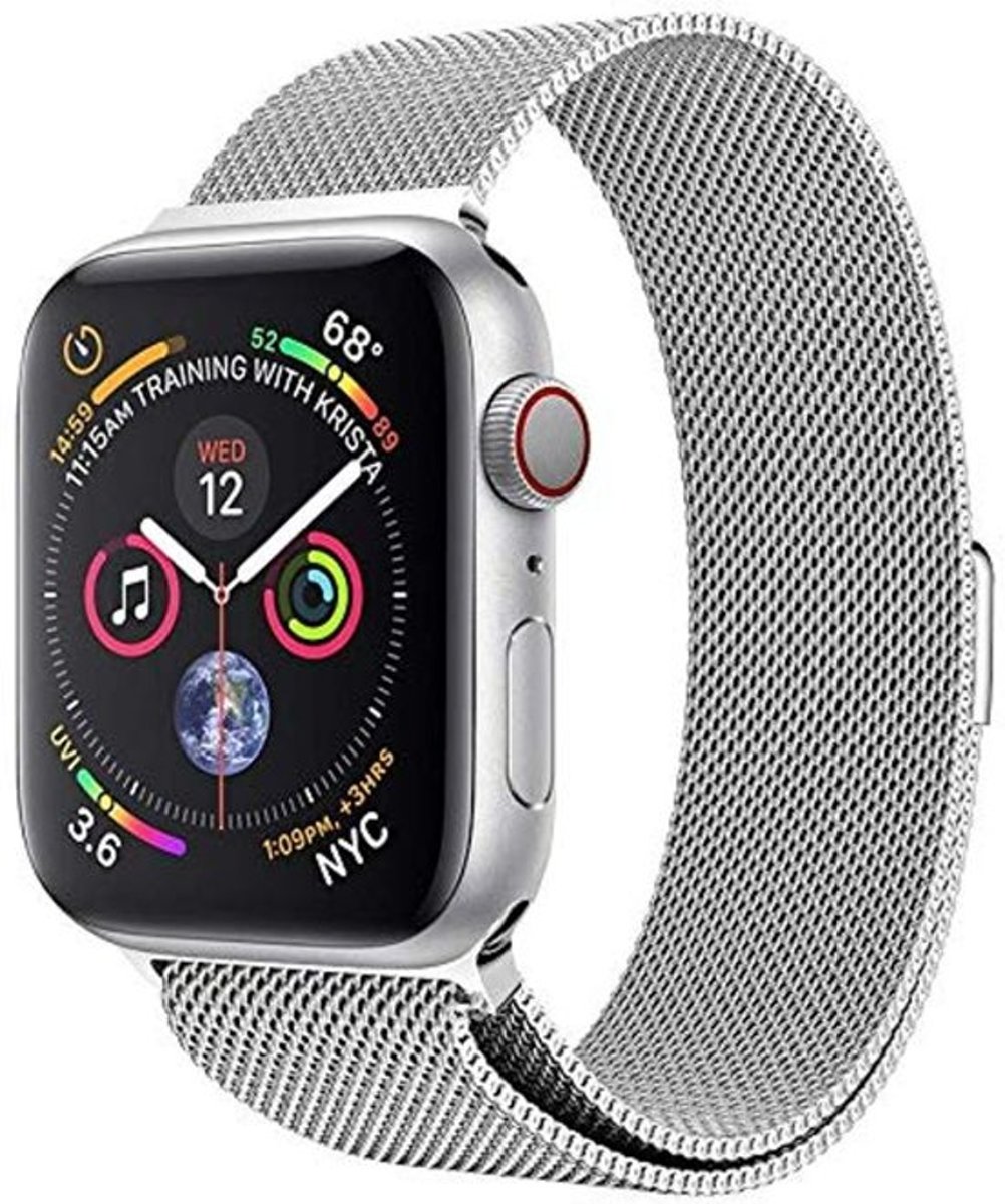 Milanese Loop Armband Voor Apple Watch Series 1/2/3/4 42/44mm iWatch Horloge Band Strap - Milanees Armband Polsband - Zilver Kleurig