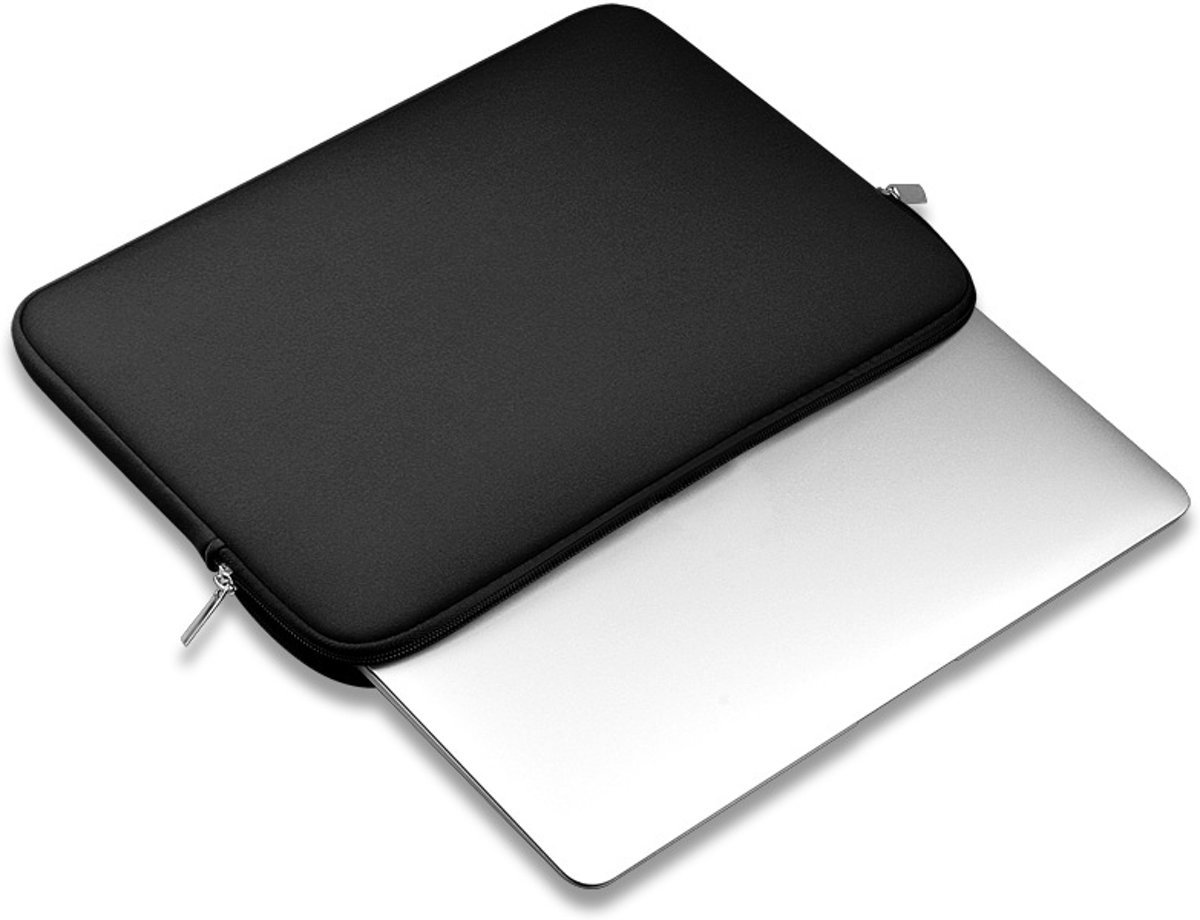 PU Lederen Universele 15 Inch Laptop Soft Sleeve - 15.6 & 15.4 Inch Notebook Bescherming Case Cover Hoes Voor HP/Apple Macbook Pro/Dell/Chromebook - Zwart