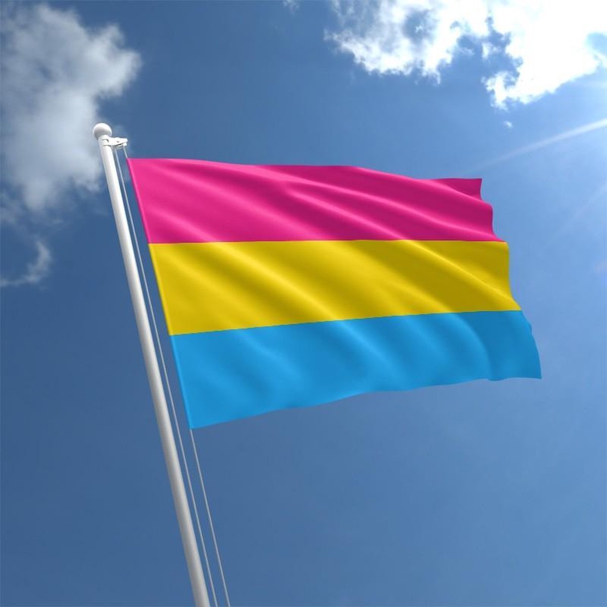 Pansexueel Vlag - Grote Panseksueel Pansexual Flag - Panseksuele/Pansexuele LGBT Gay Pride Vlaggenmast Vlag - Van 100% Polyester - UV & Weerbestendig - Met Versterkte Mastrand & Messing Ogen - 90x150 CM