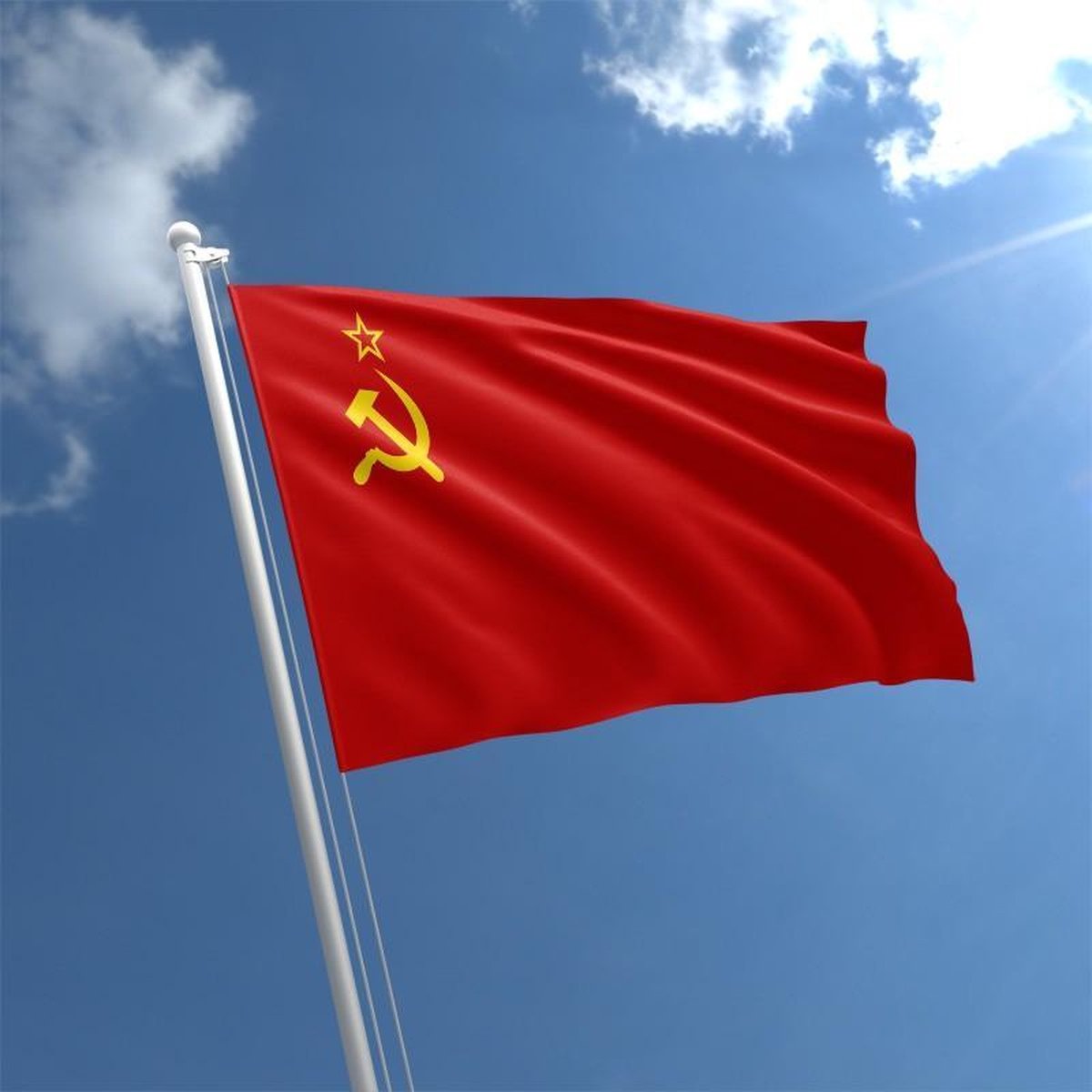 Soviet Unie Vlag - Grote Communistische CCCP USSR Rusland Flag - Russische Hamer & Sikkel Vlag Van Sovietunie - Van 100% Polyester - UV & Weerbestendig - Met Versterkte Mastrand & Messing Ogen - 90x150 CM