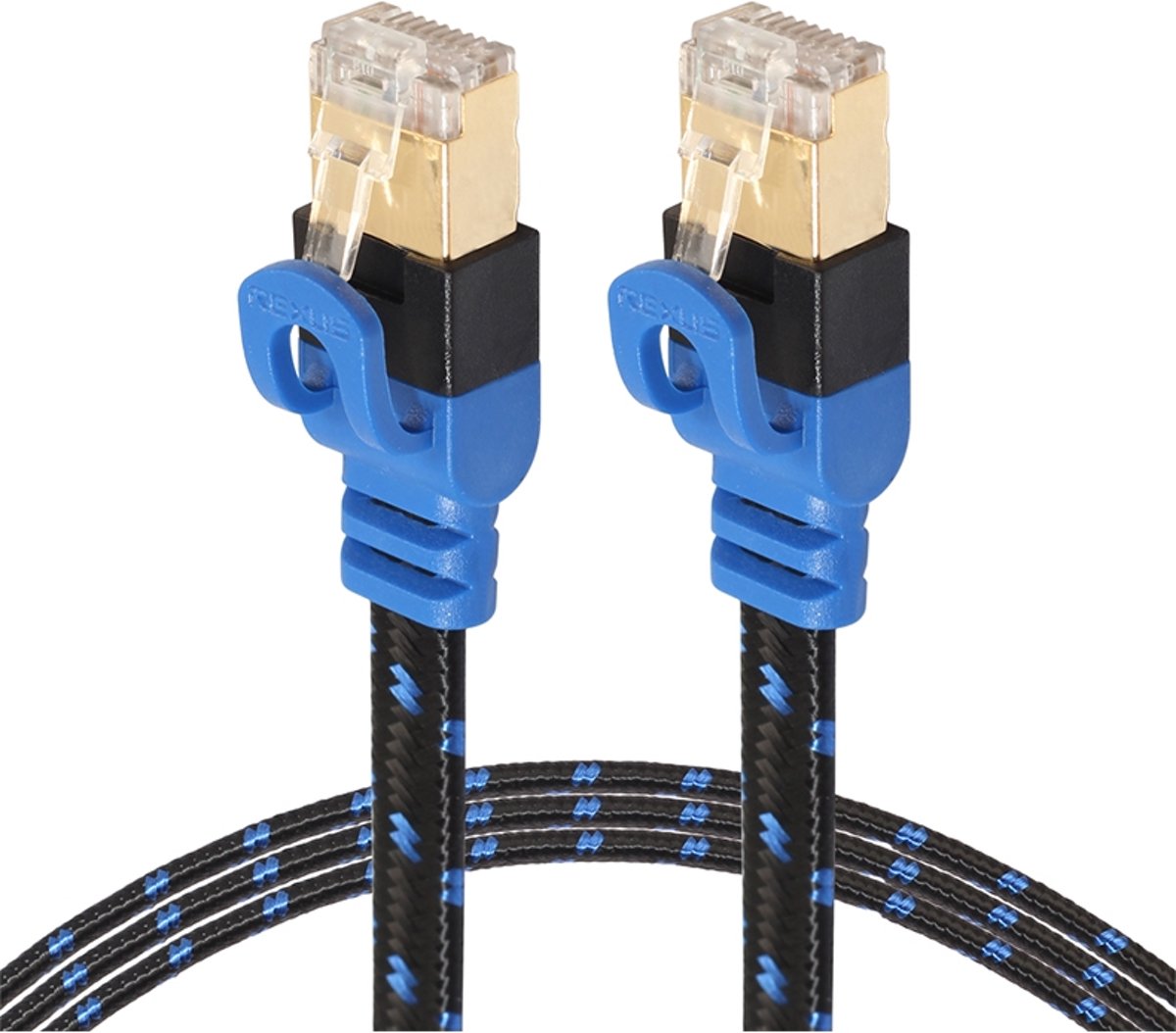 Supersnelle Cat7 RJ45 Netwerkkabel - LAN Ethernet Kabel - Wifi Netwerk Verlengkabel - Verlengsnoer - 20 Meter Lang - 10.000 Mbit/s - Blauw/Zwart