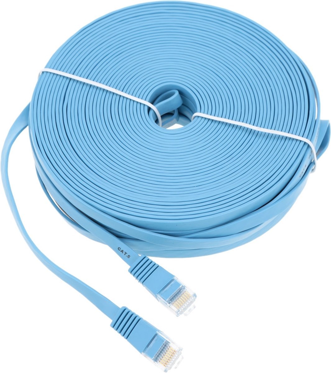 Supersnelle Platte Kabel Cat 6 RJ45 Platte Netwerkkabel - LAN Ethernet Kabel - Wifi Netwerk Verlengkabel - Verlengsnoer - 5 Meter Lang - 1000 Mbps - Blauw