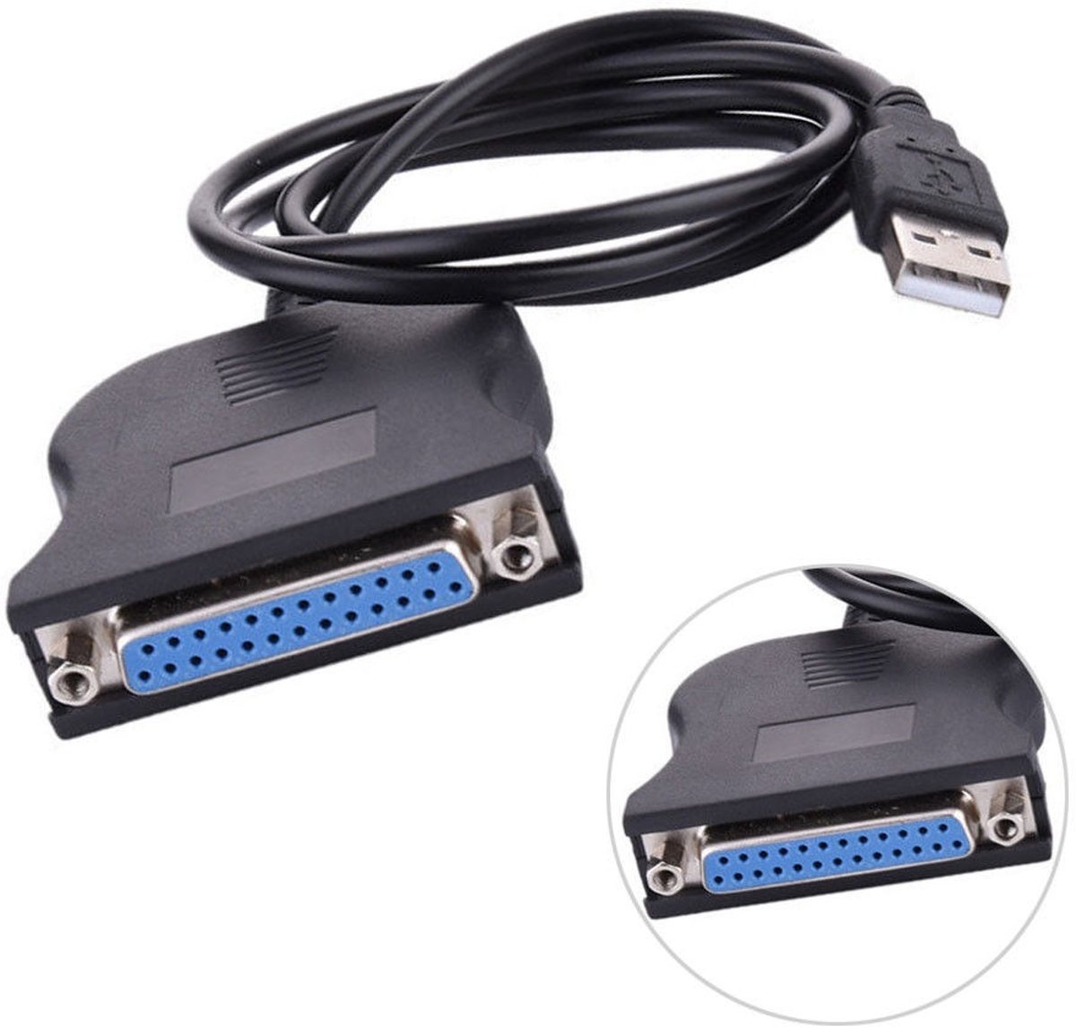 USB 2.0 Naar DB25 Parallel Printer Kabel Adapter Converter - USB To 25-Pin Paralelle LPT Poort Printerkabel