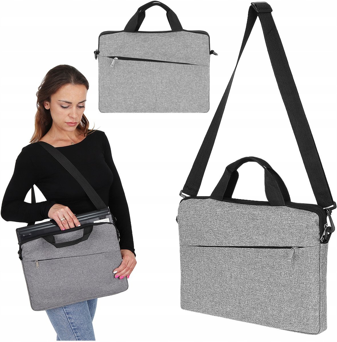 Universele Luxe Messenger Bag & Schoudertas Voor 12-14 Ich Notebooks - Laptop Tas- Apple Macbook Air / Pro (Retina) 13 Inch - 13.3