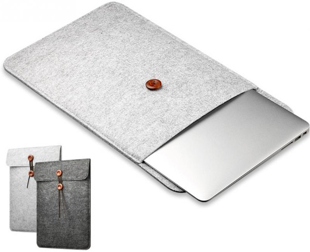 Vilten Envelop Soft Sleeve Voor Apple Macbook Pro 15 Inch - Laptop Case - Bescherming Cover Hoes - Grijs