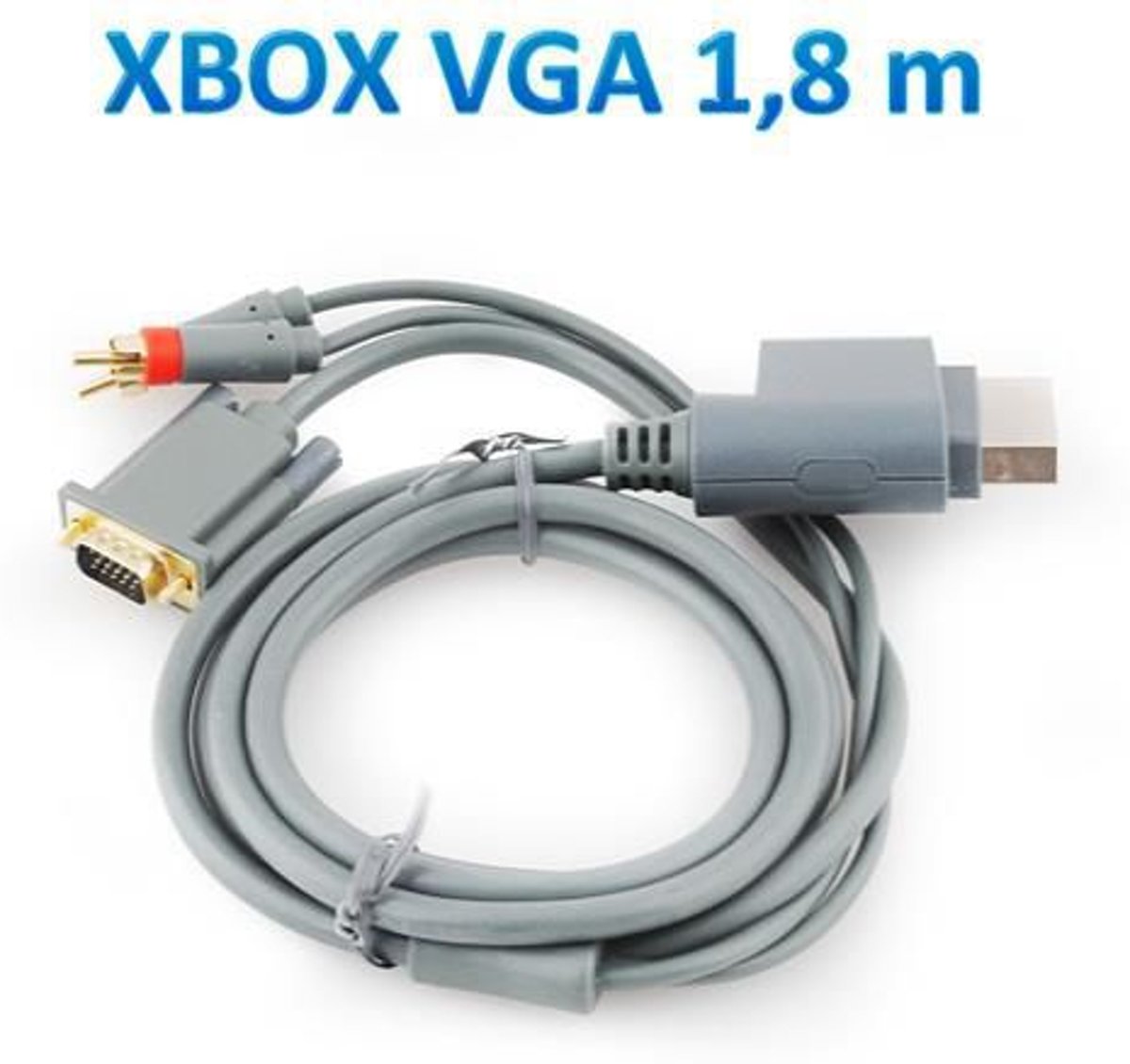 Xbox 360 Naar VGA AV Video Kabel 2x RCA Tulp / PC TV Monitor Kabel - 1,8 Meter