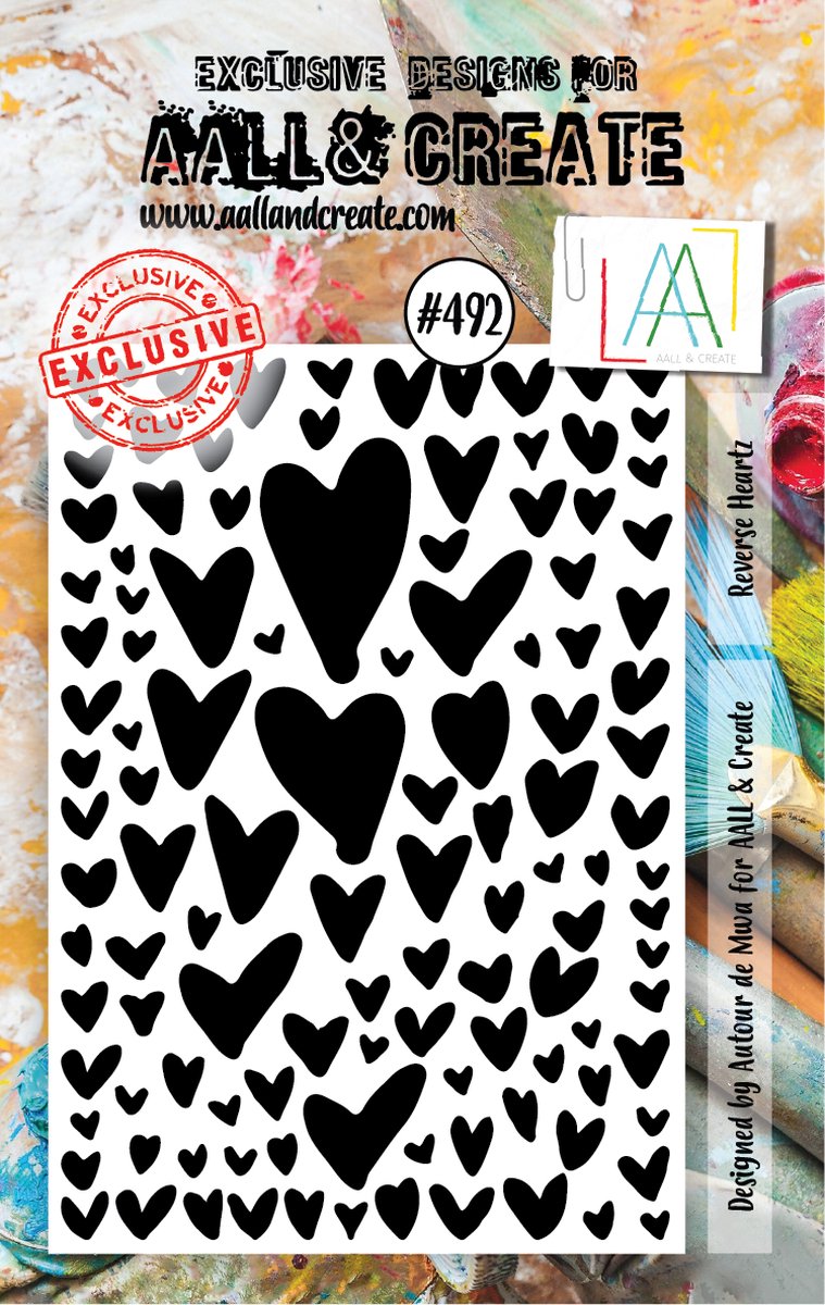 AALL & Create Stamp Set Reverse Heartz AALL-TP-492 7,3x10,25cm