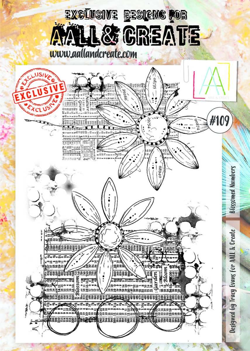 Clear Stamp Set A4 Blossomed Numbers (AALL-TP-109)