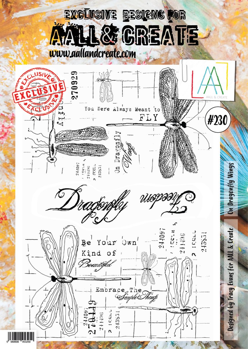 Clear Stamp Set A4 On Dragonfly Wings (AALL-TP-230)