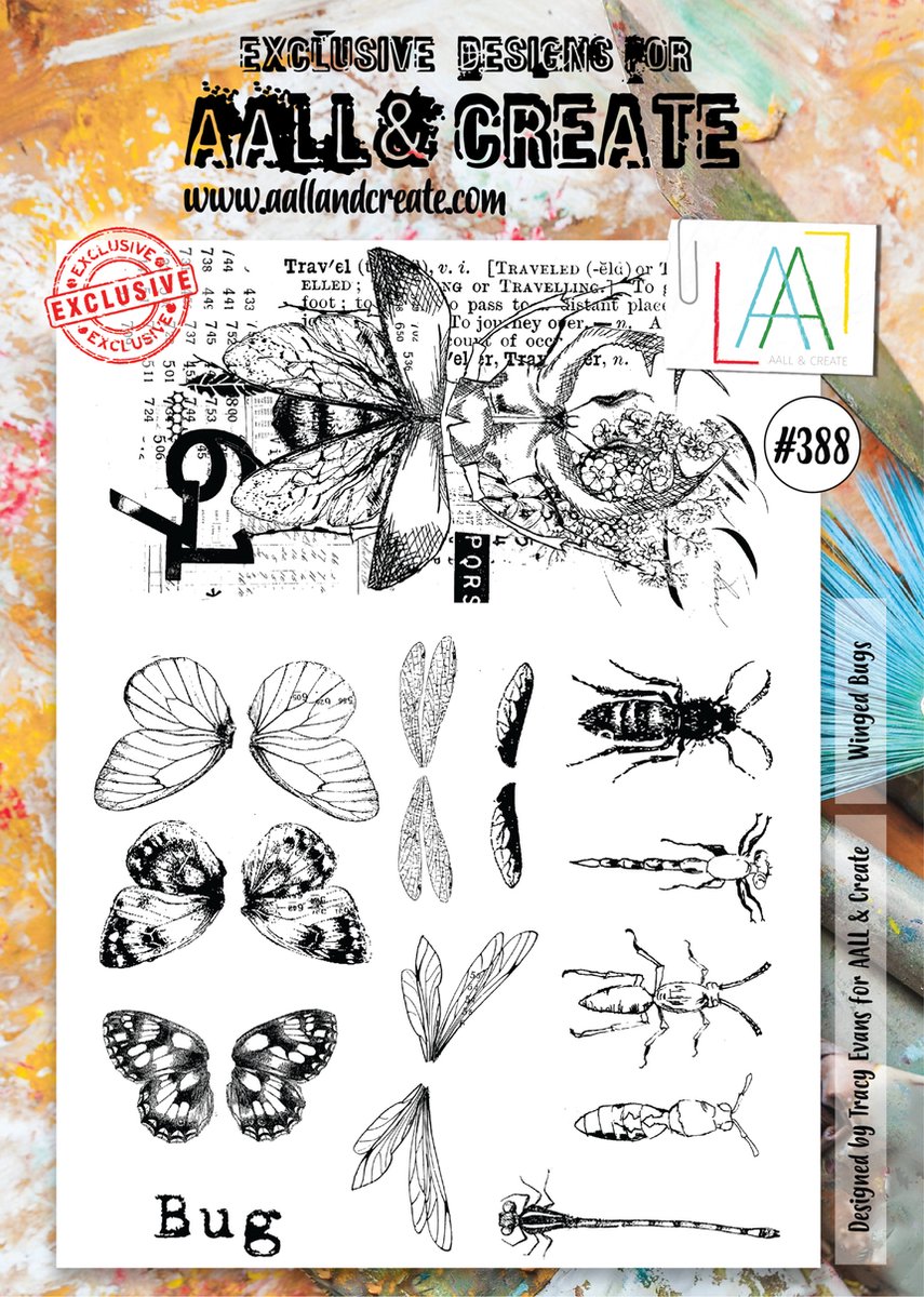 Clear Stamp Set A4 Winged Bugs (AALL-TP-388)