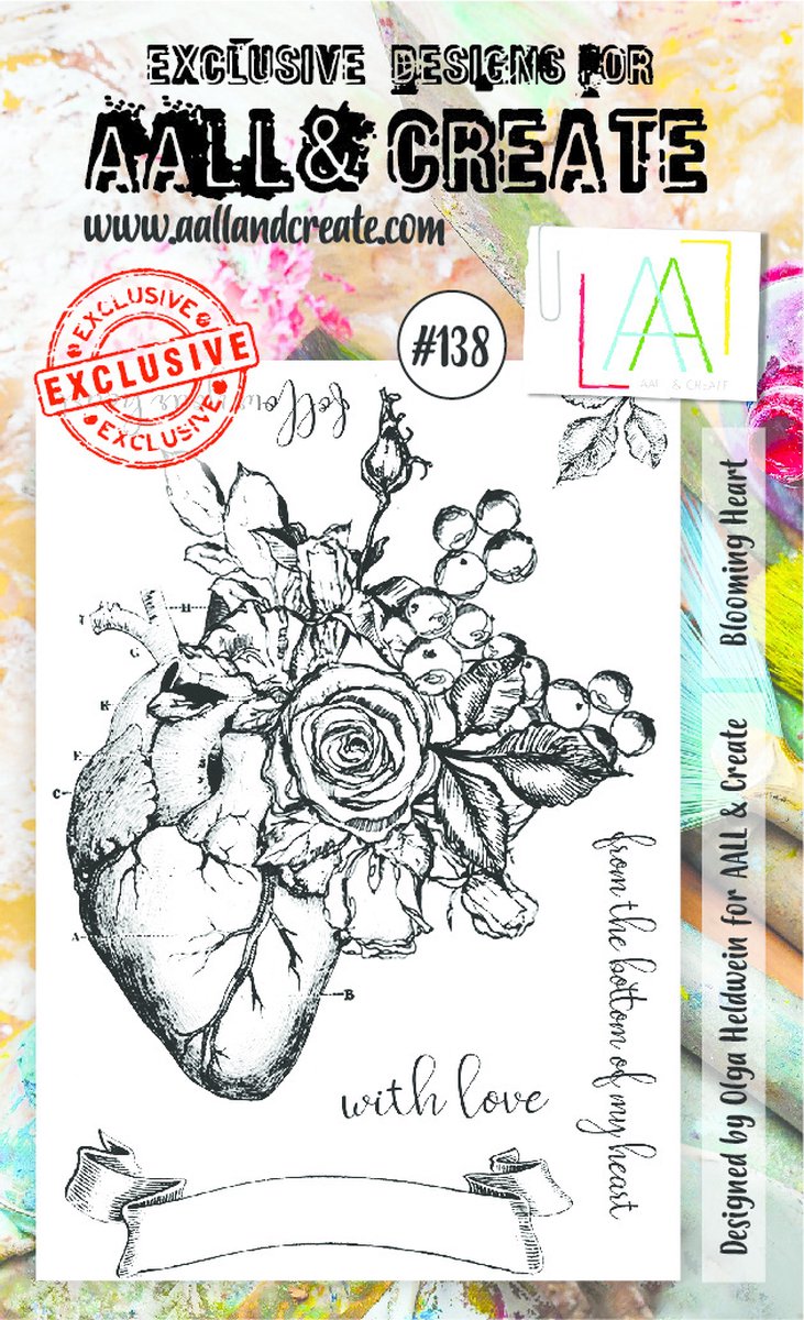 Clear Stamp Set A6 Blooming Heart (AALL-TP-138)