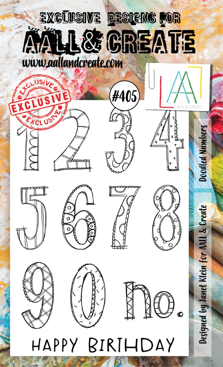 Clear Stamp Set A6 Doodled Numbers (AALL-TP-405)