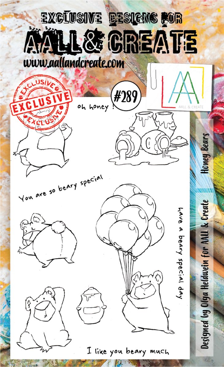 Clear Stamp Set A6 Honey Bears (AALL-TP-289)