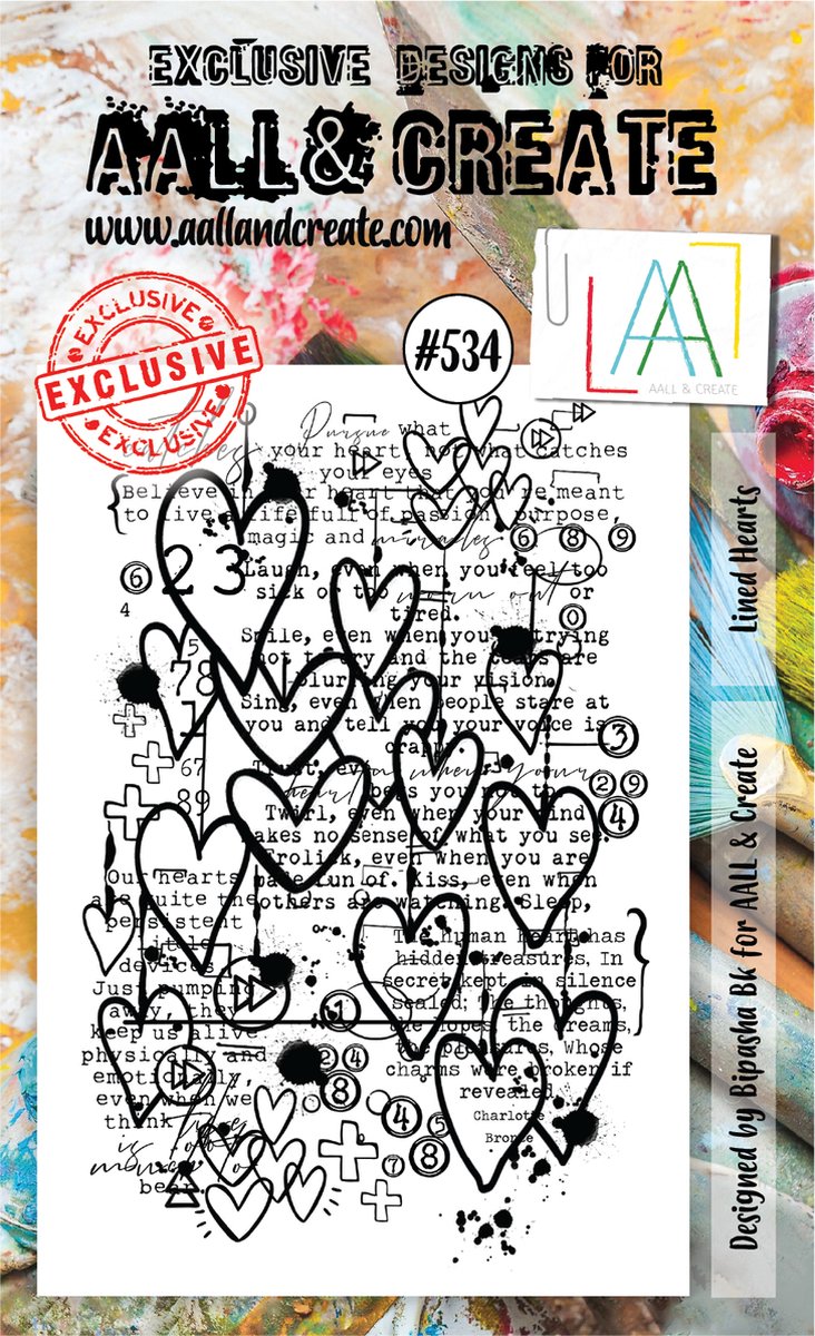 Clear Stamp Set A6 Lined Hearts (AALL-TP-534)