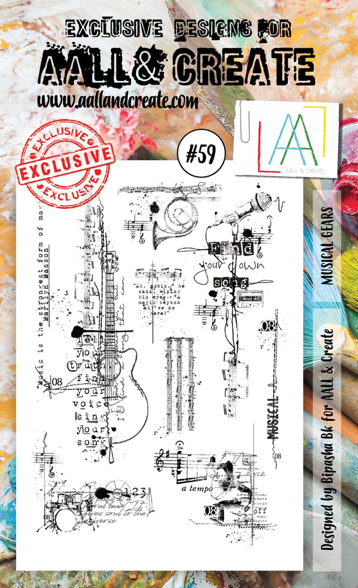 Clear Stamp Set A6 Musical Gears (AALL-TP-059)