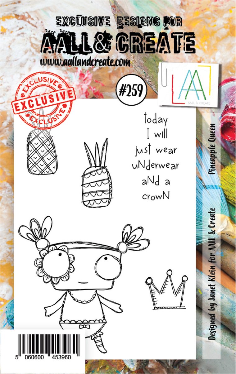 Clear Stamp Set A7 Pineapple Queen (AALL-TP-259)