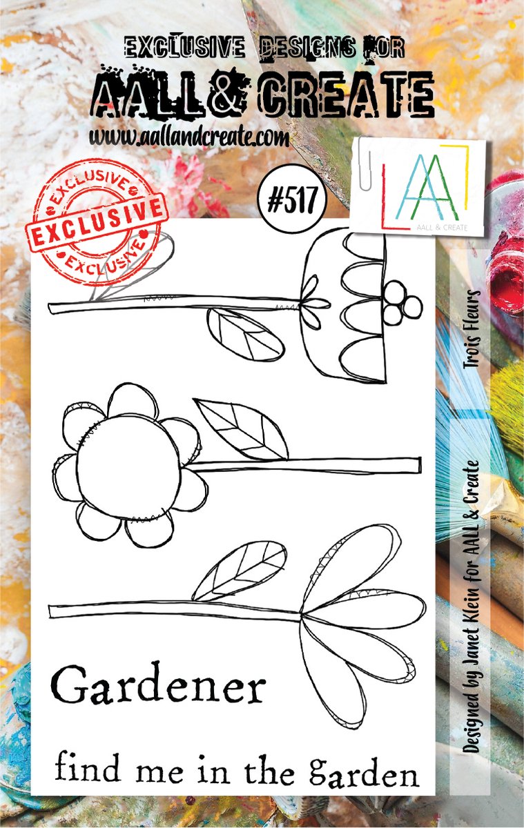 Clear Stamp Set A7 Trois Fleurs (AALL-TP-517)