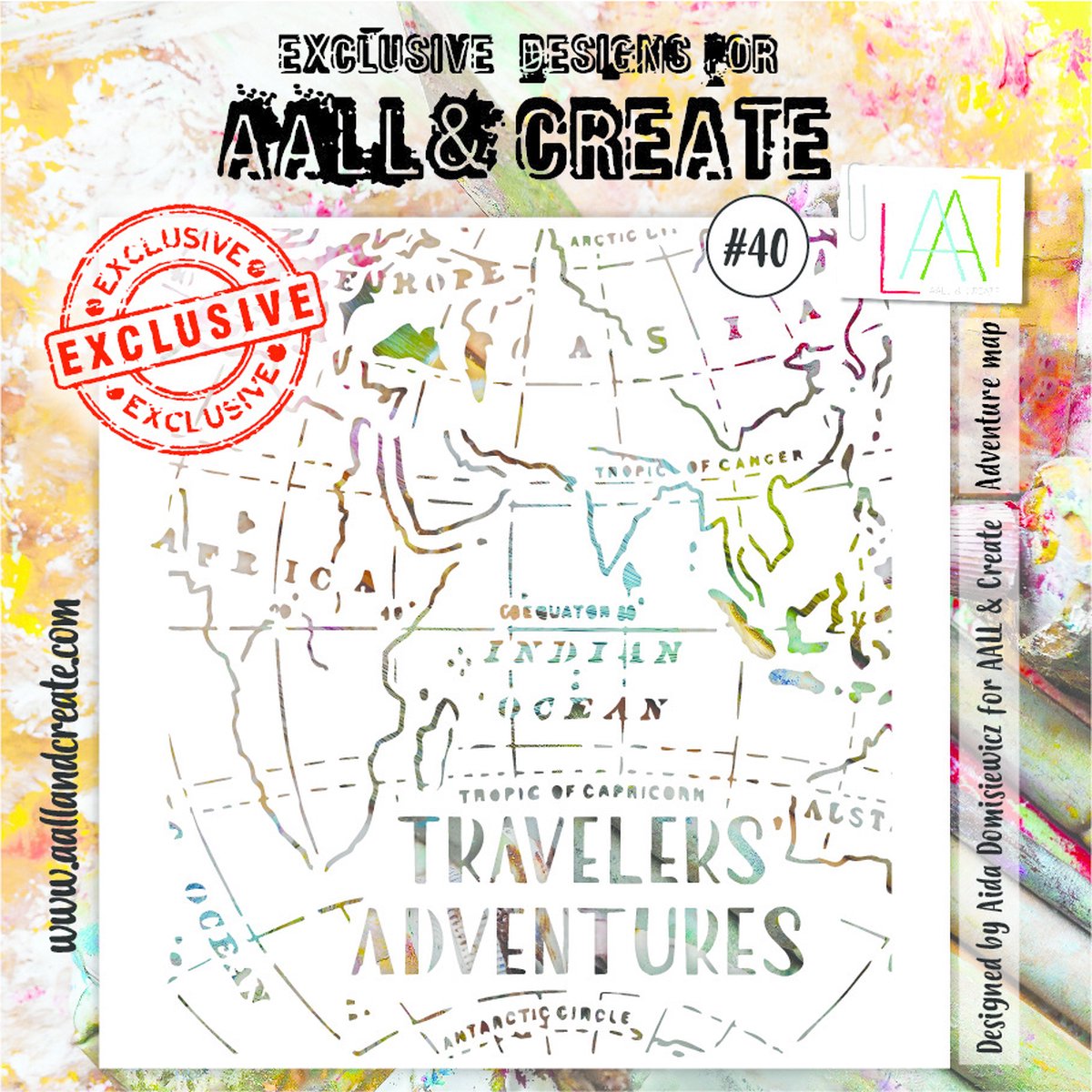 Masking Stencil 6x6 Inch Adventure Map (AALL-PC-040)