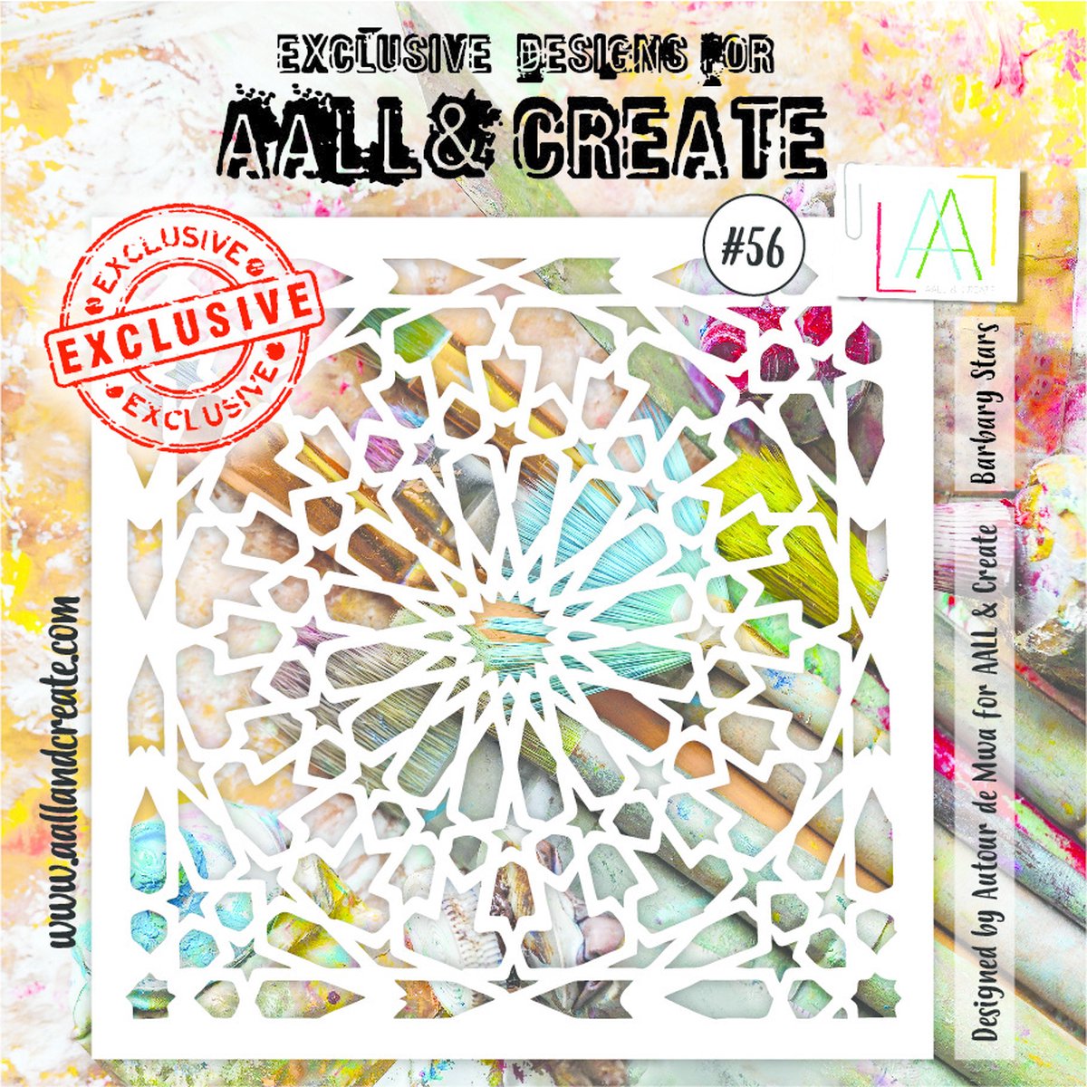 Masking Stencil 6x6 Inch Barbary Stars (AALL-PC-056)