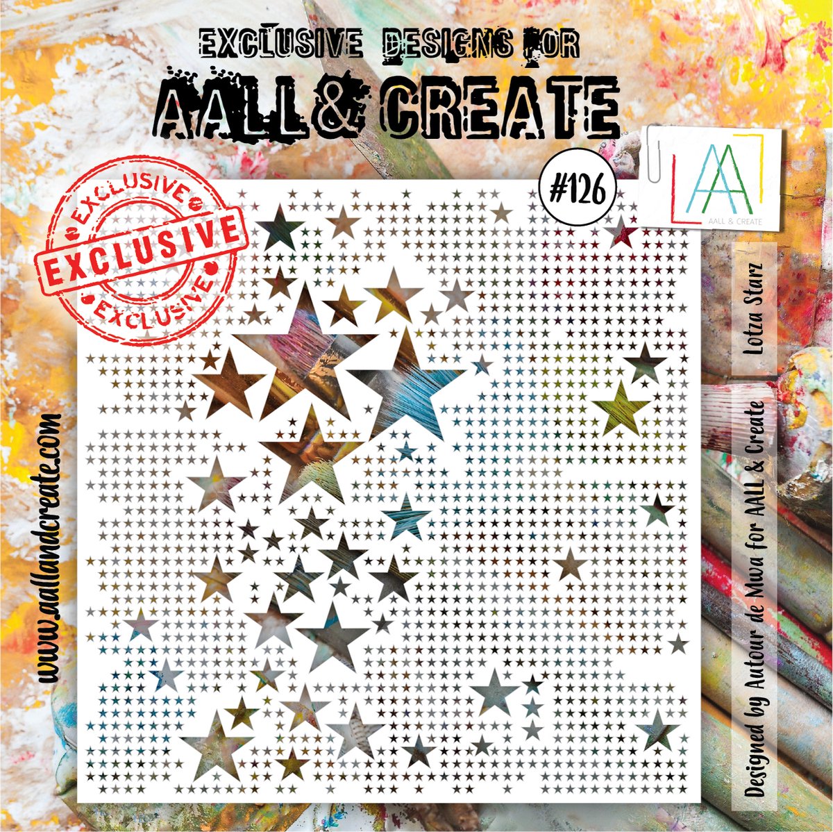 Masking Stencil 6x6 Inch Lotza Starz (AALL-PC-126)