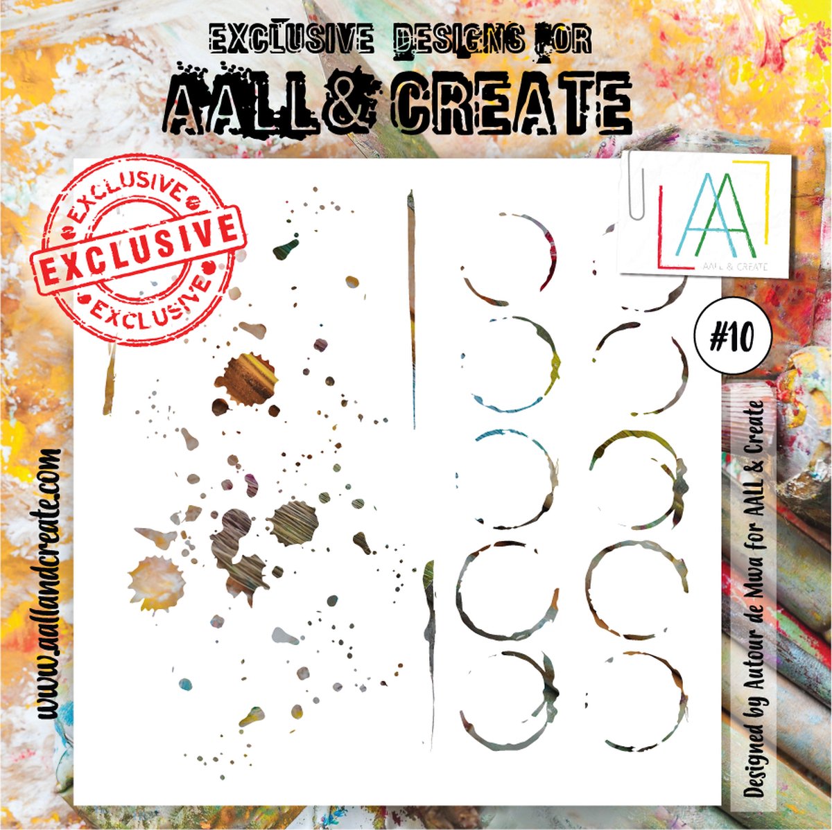 Masking Stencil 6x6 Inch Splatters (AALL-PC-010)