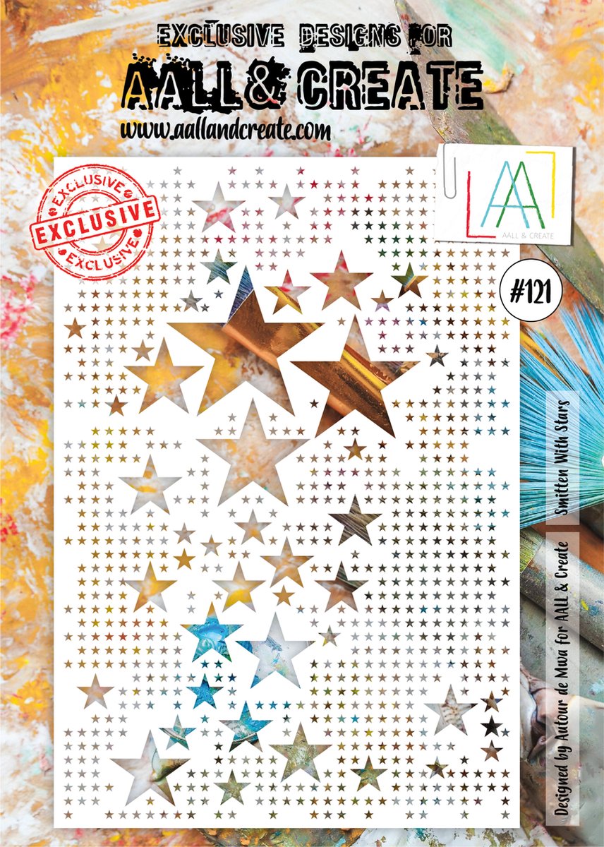 Masking Stencil A4 Smitten With Stars (AALL-PC-121)